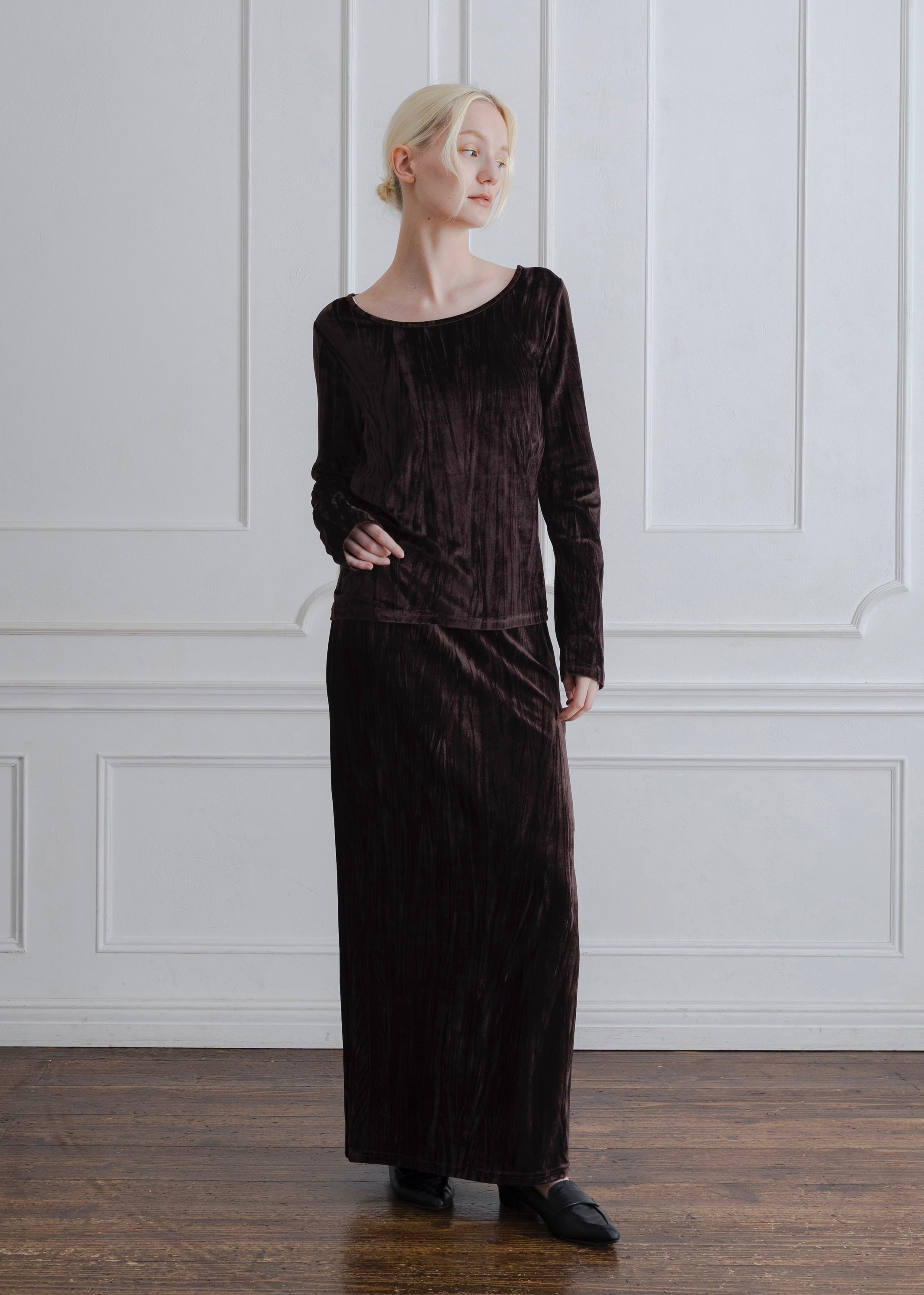2WAY CRUSH VELOUR TOP