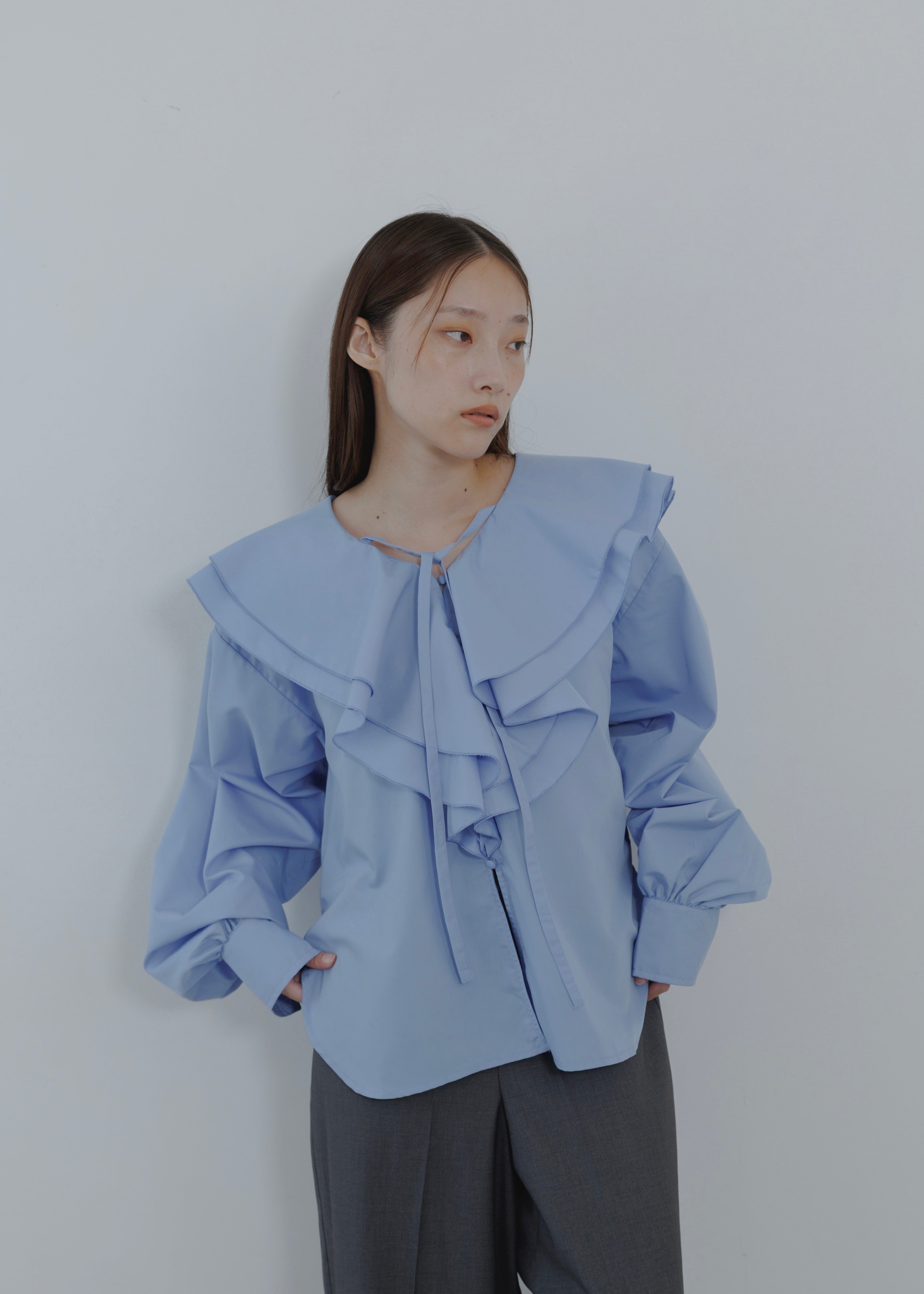 FRILL COLLAR SHIRT