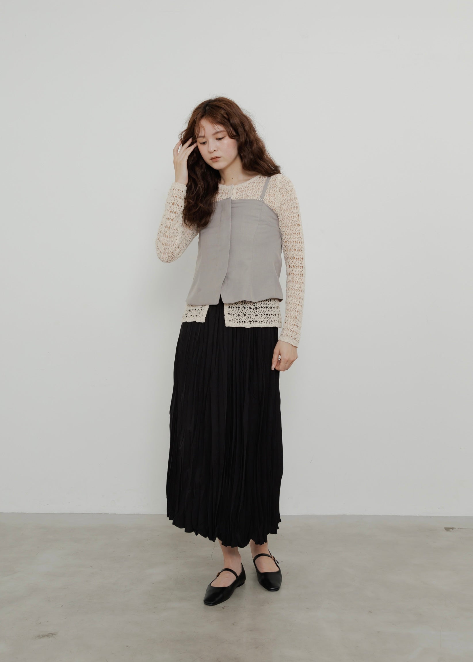 CRUSH PLEATS SKIRT