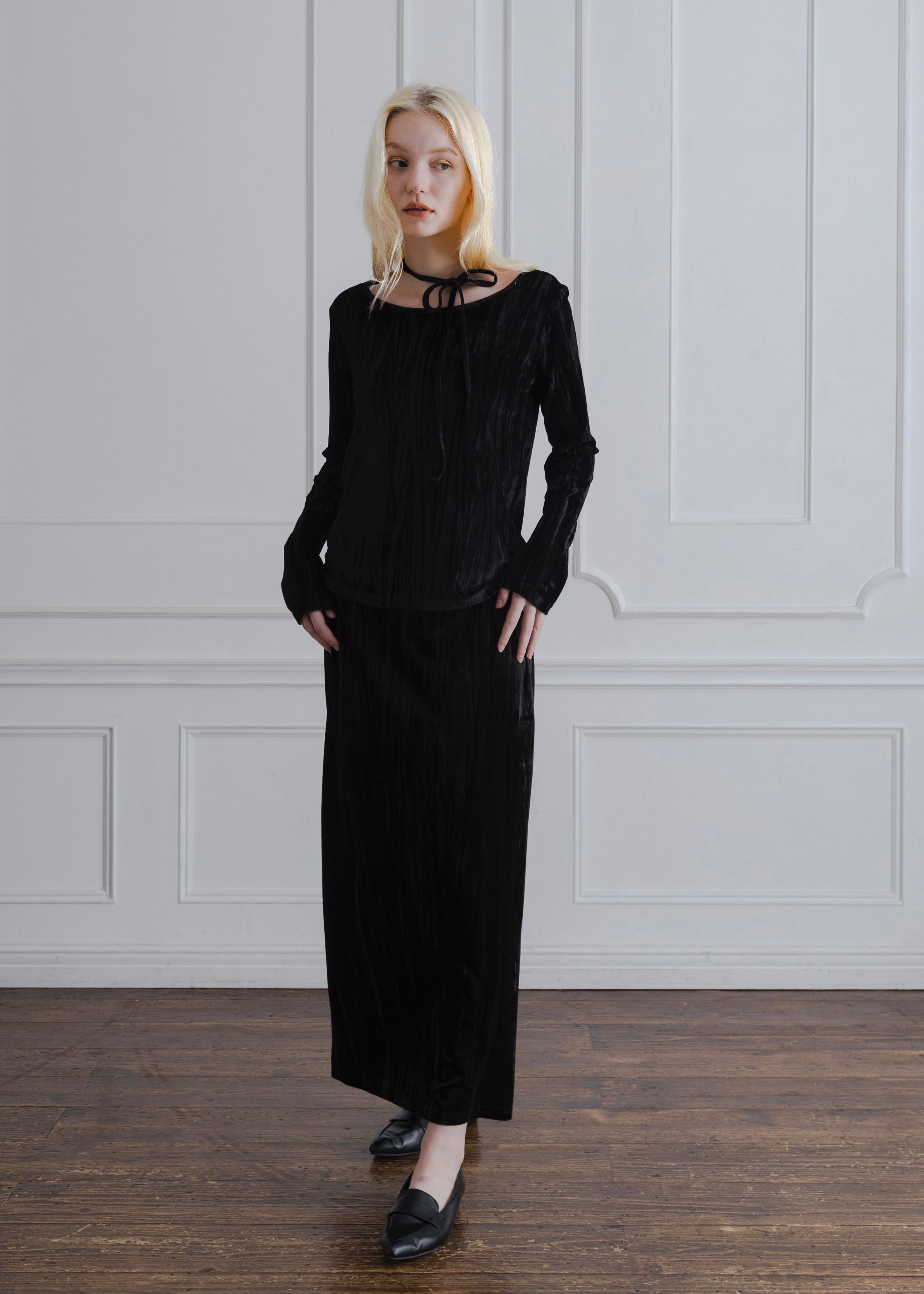 2WAY CRUSH VELOUR TOP