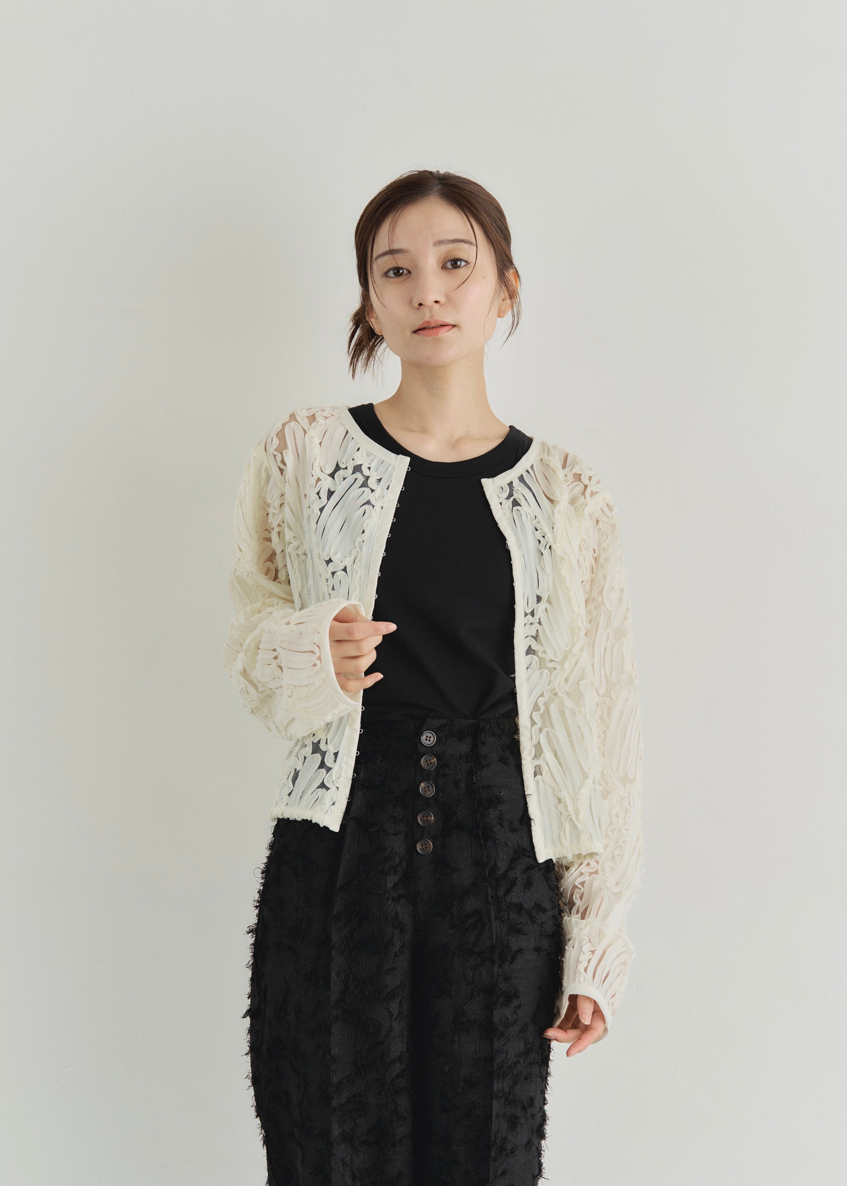 EMBROIDRED TULLE CARDIGAN