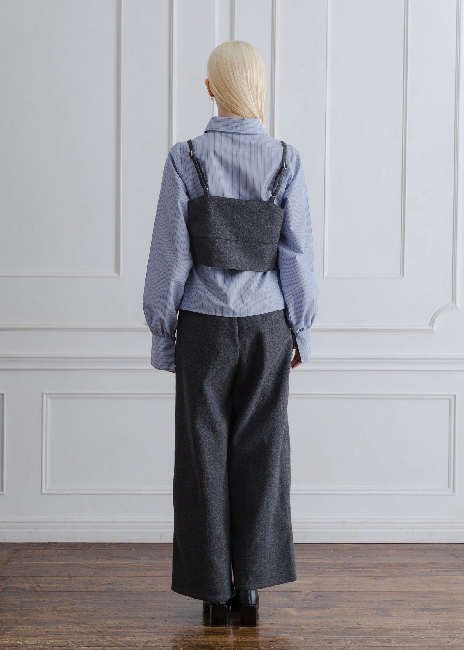 FAUX WOOL BUSTIER
