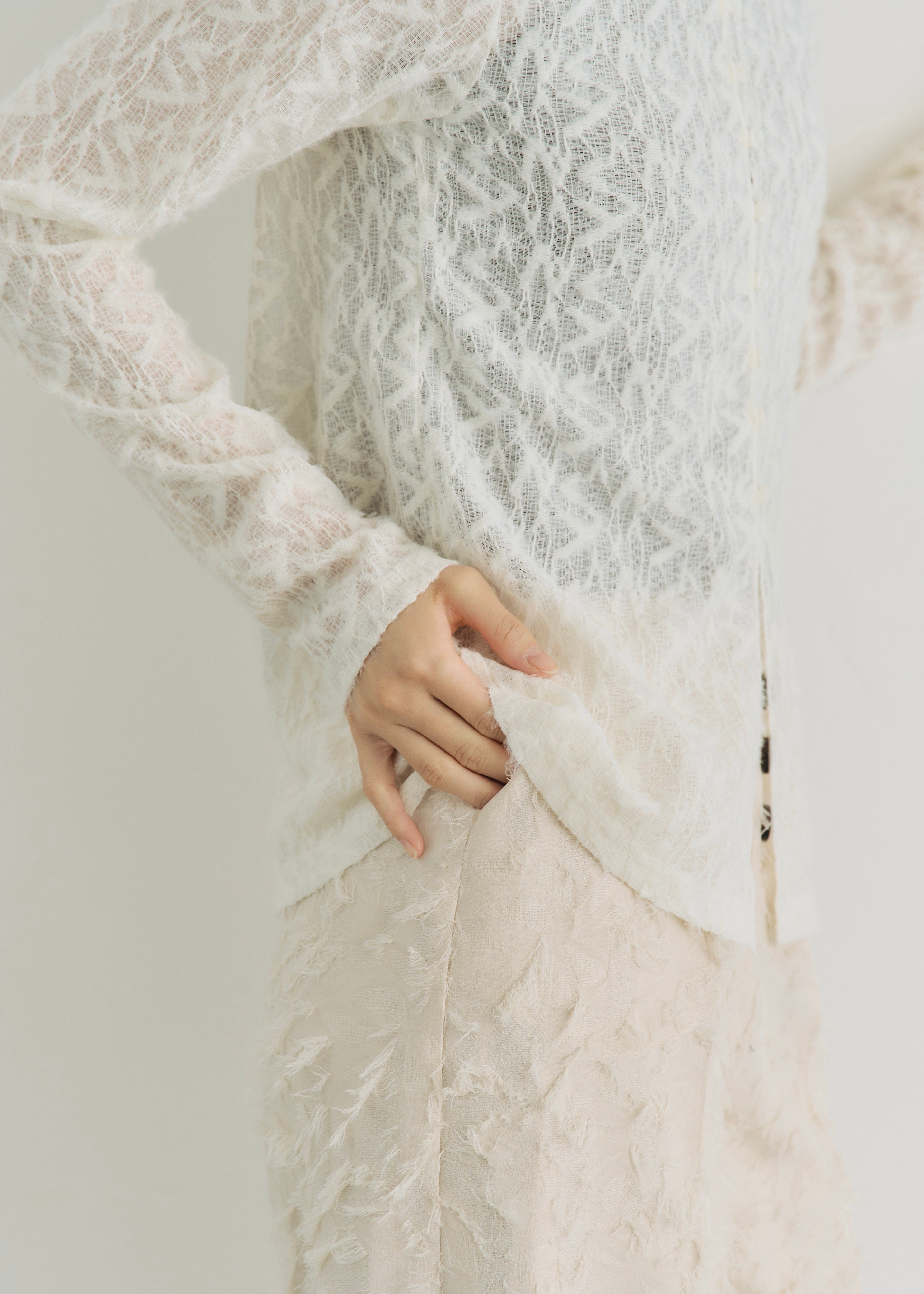 SHEER SHAGGY CARDIGAN
