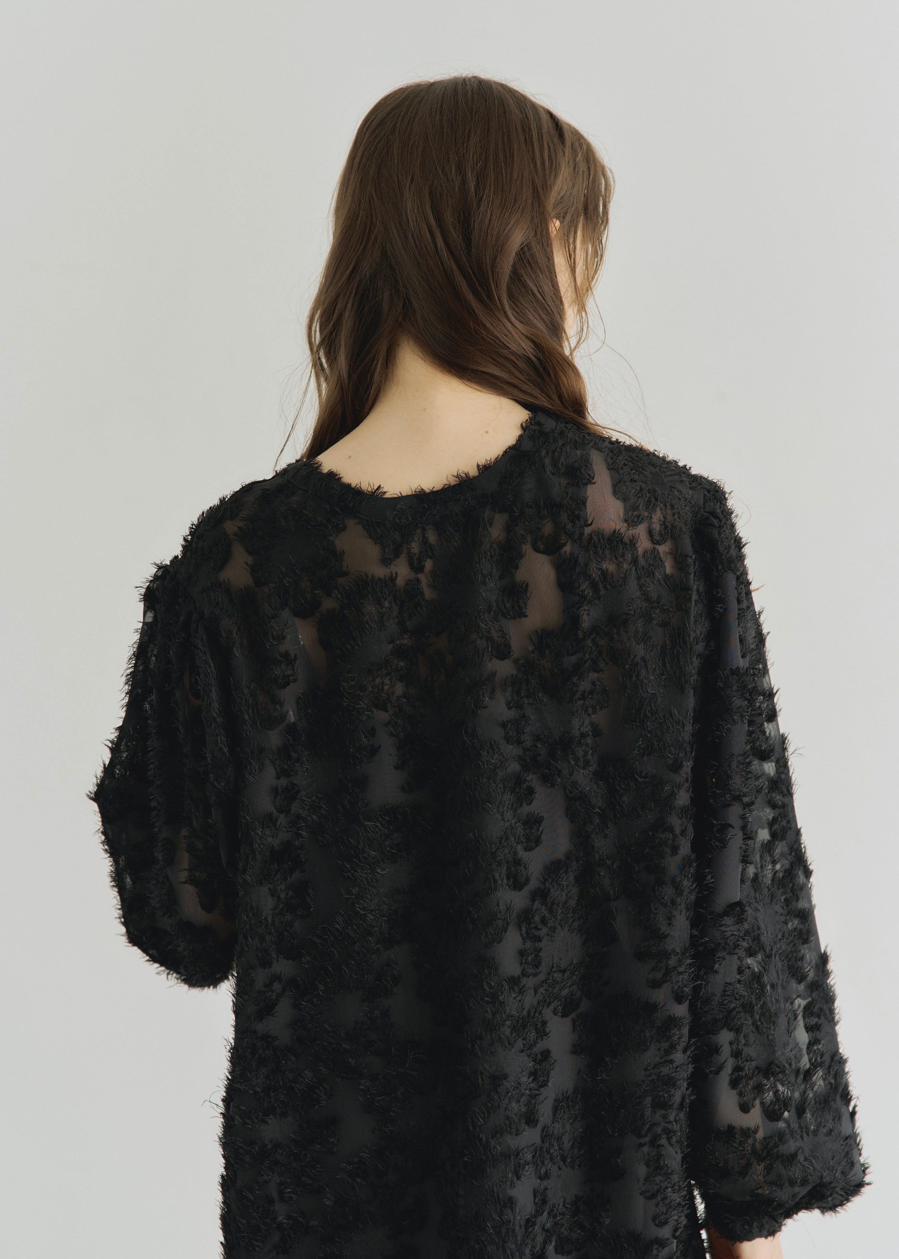 2WAY SHEER JACQUARD DRESS