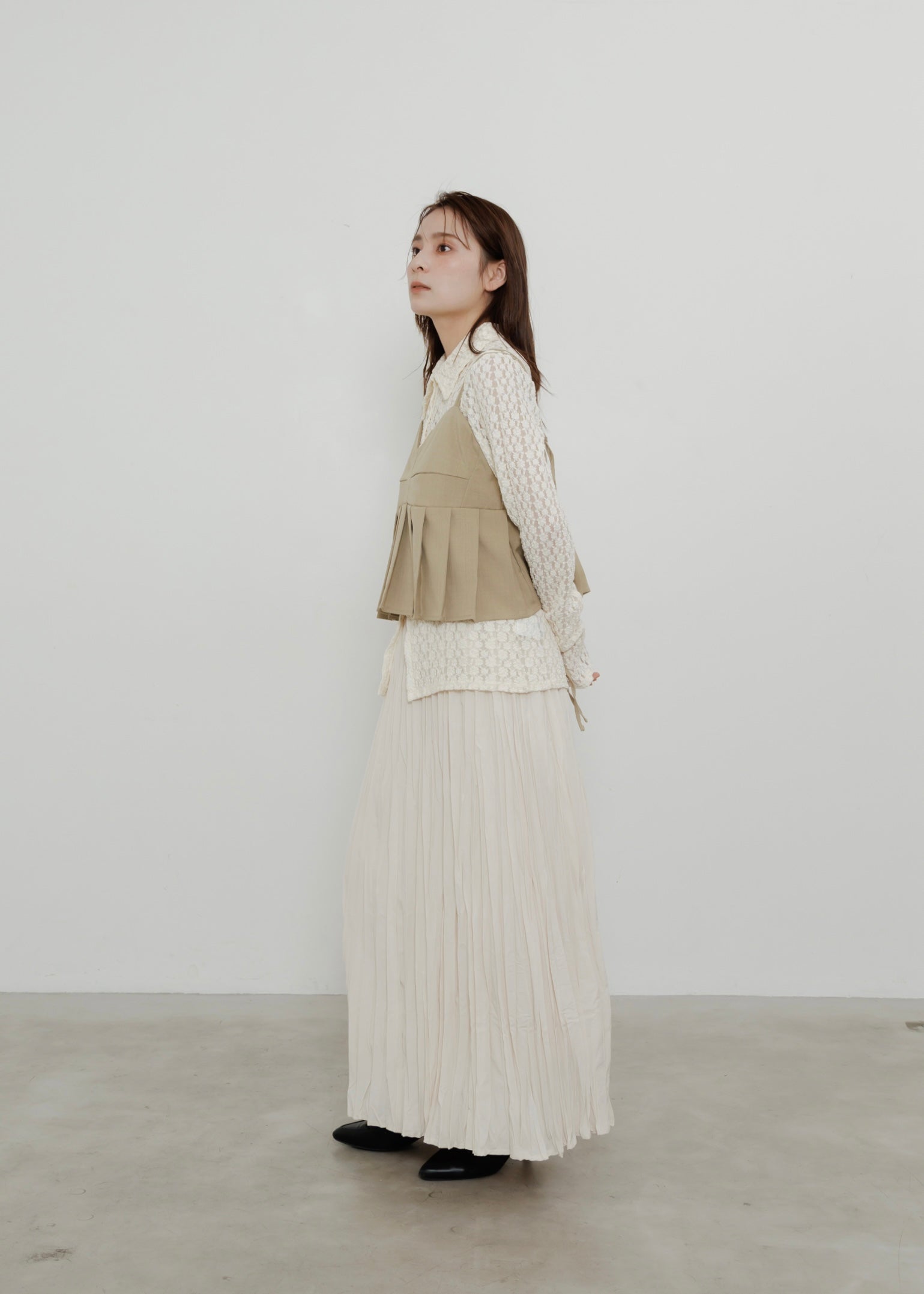 CRUSH PLEATS SKIRT
