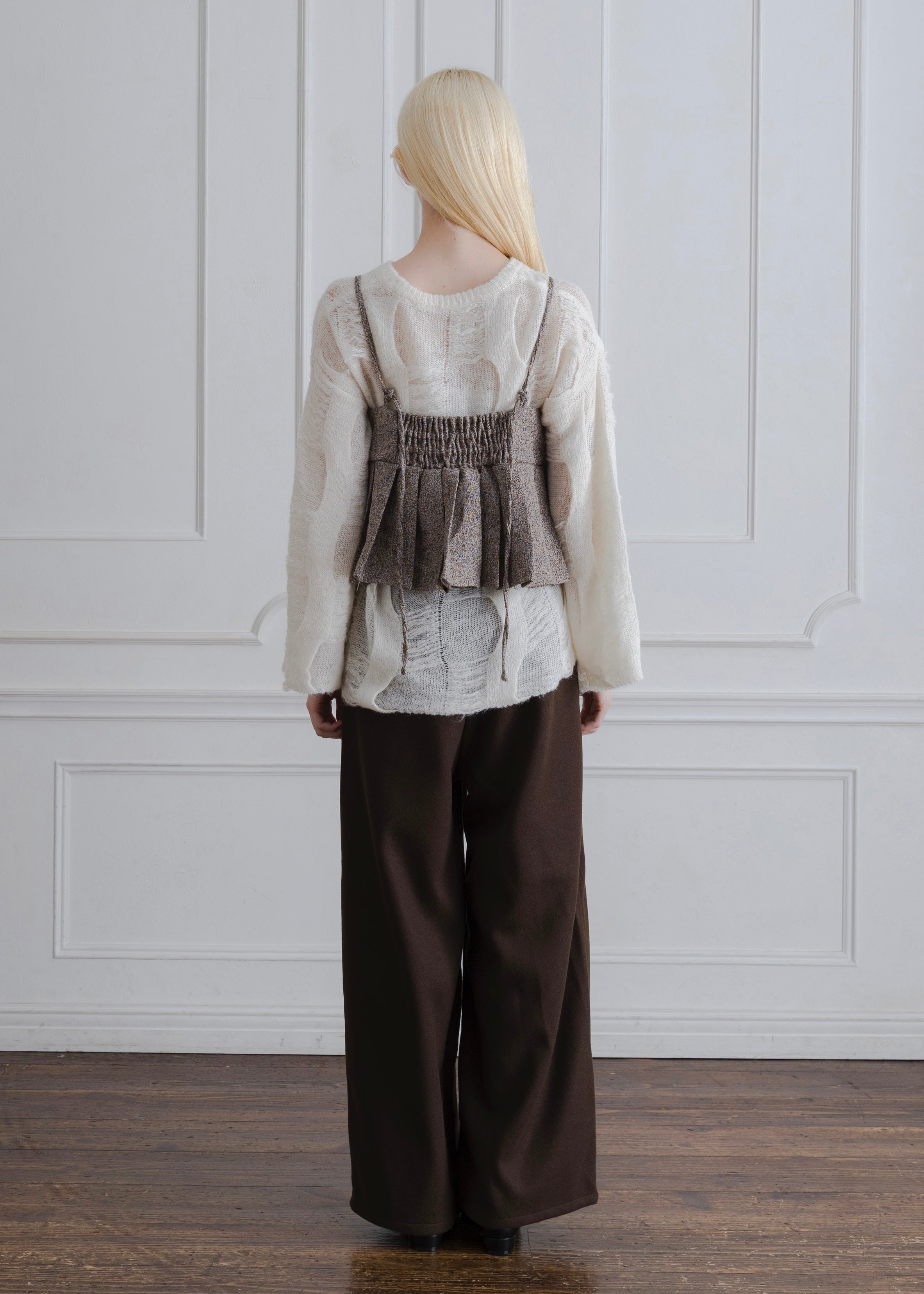 TWEED PLEATS CAMISOLE