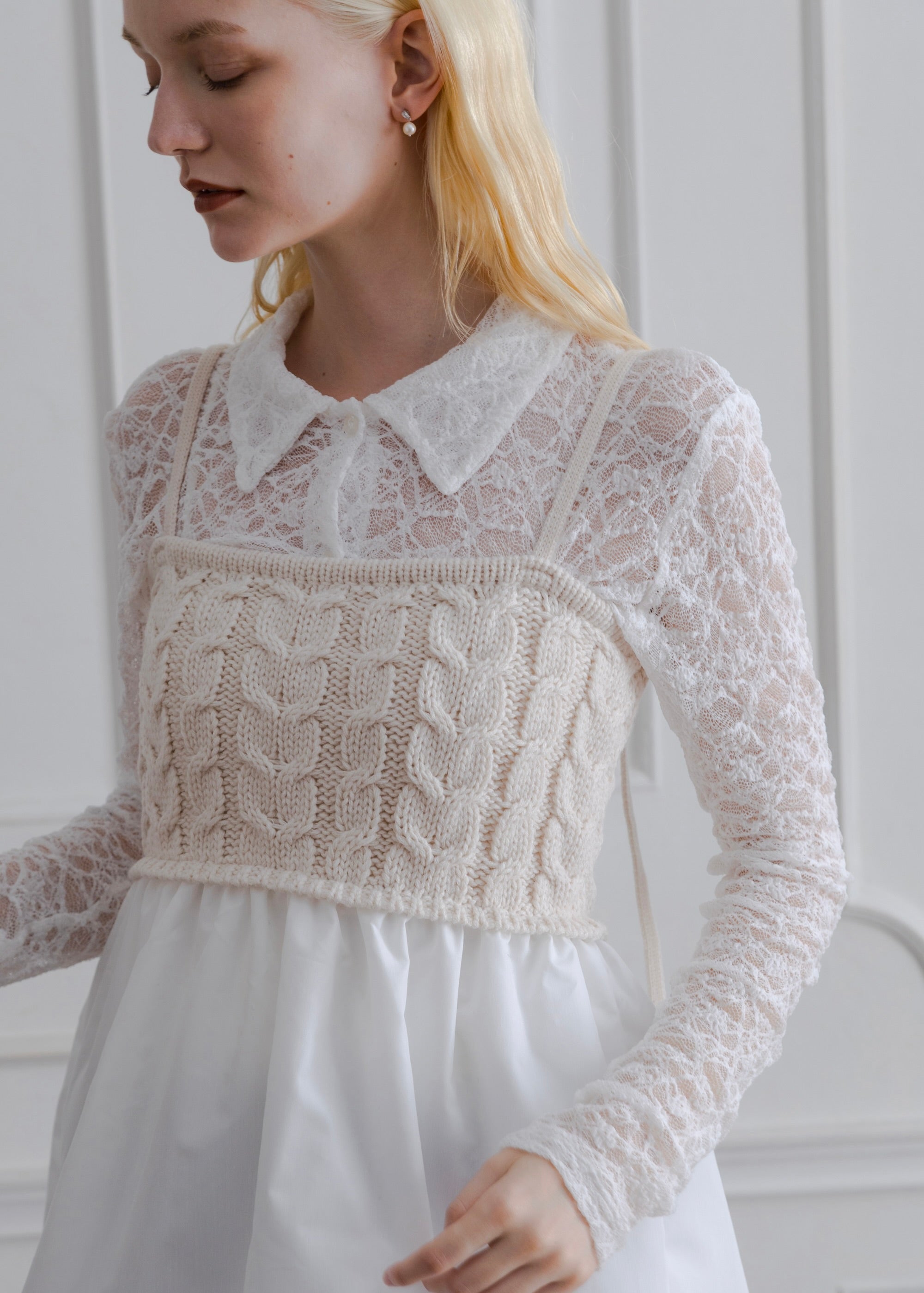CABLE KNIT BALLOON CAMISOLE
