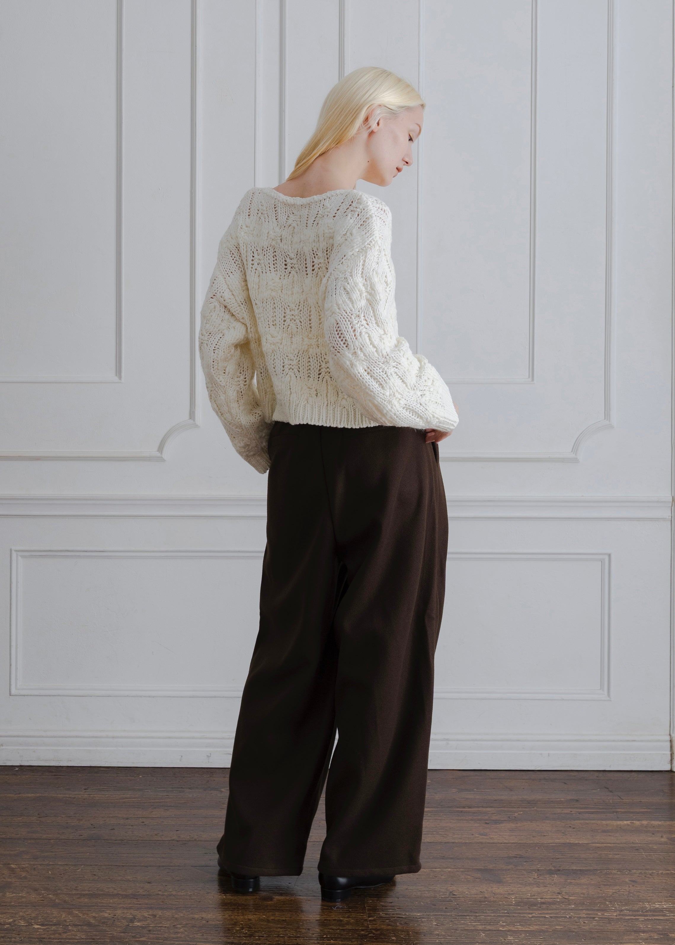 CROPPED KNIT PULLOVER