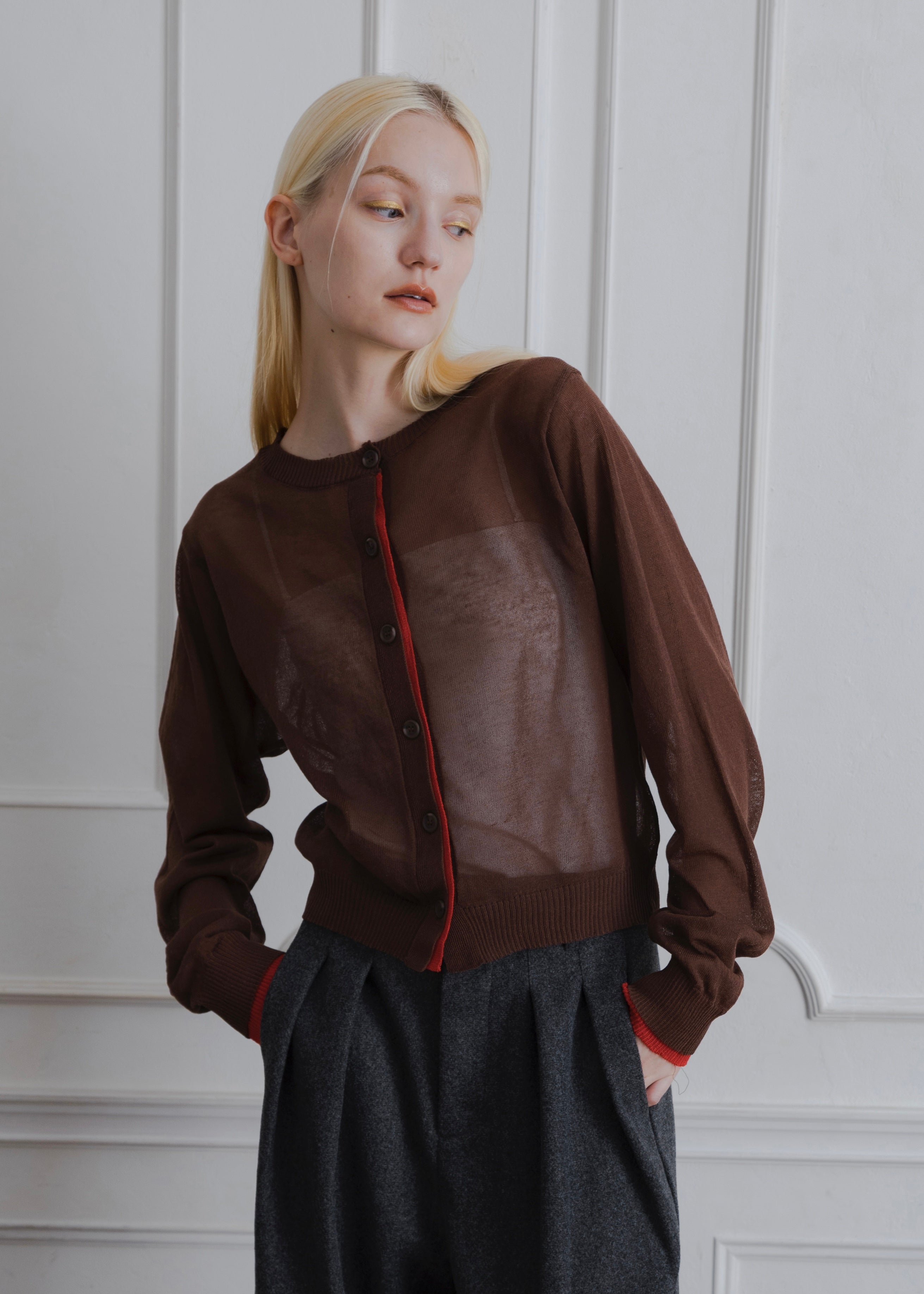 SHEER KNIT CARDIGAN