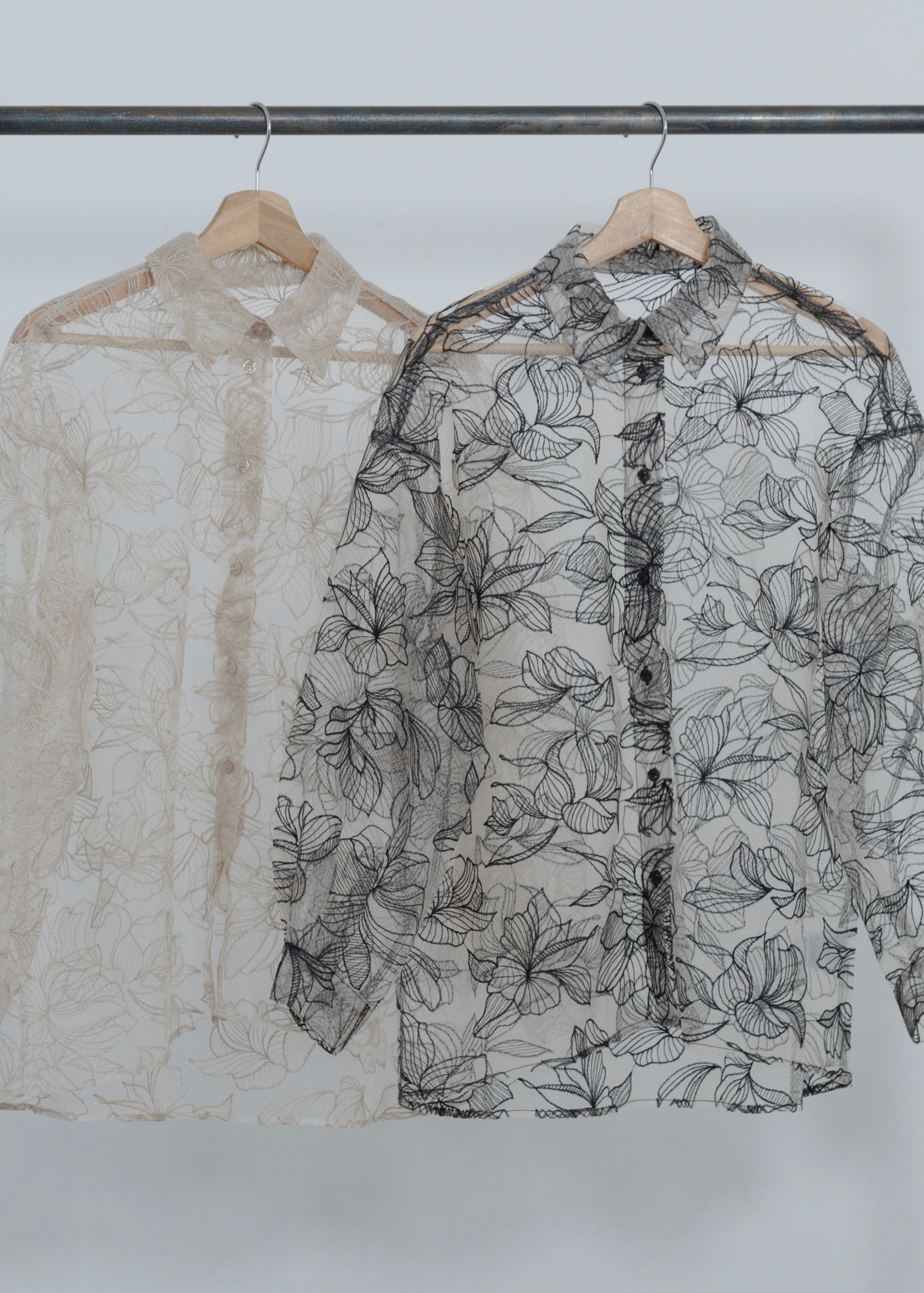FLOWER TULLE SHIRT