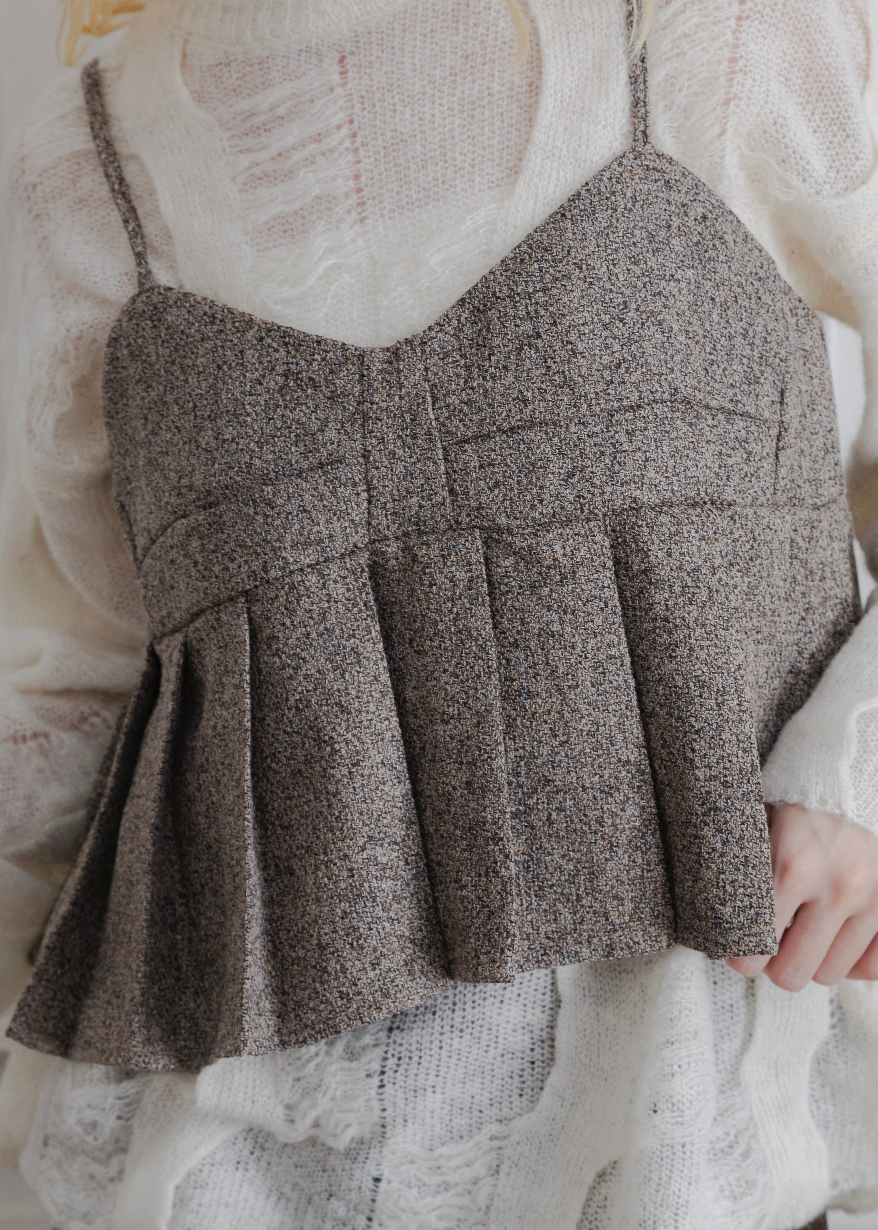 TWEED PLEATS CAMISOLE