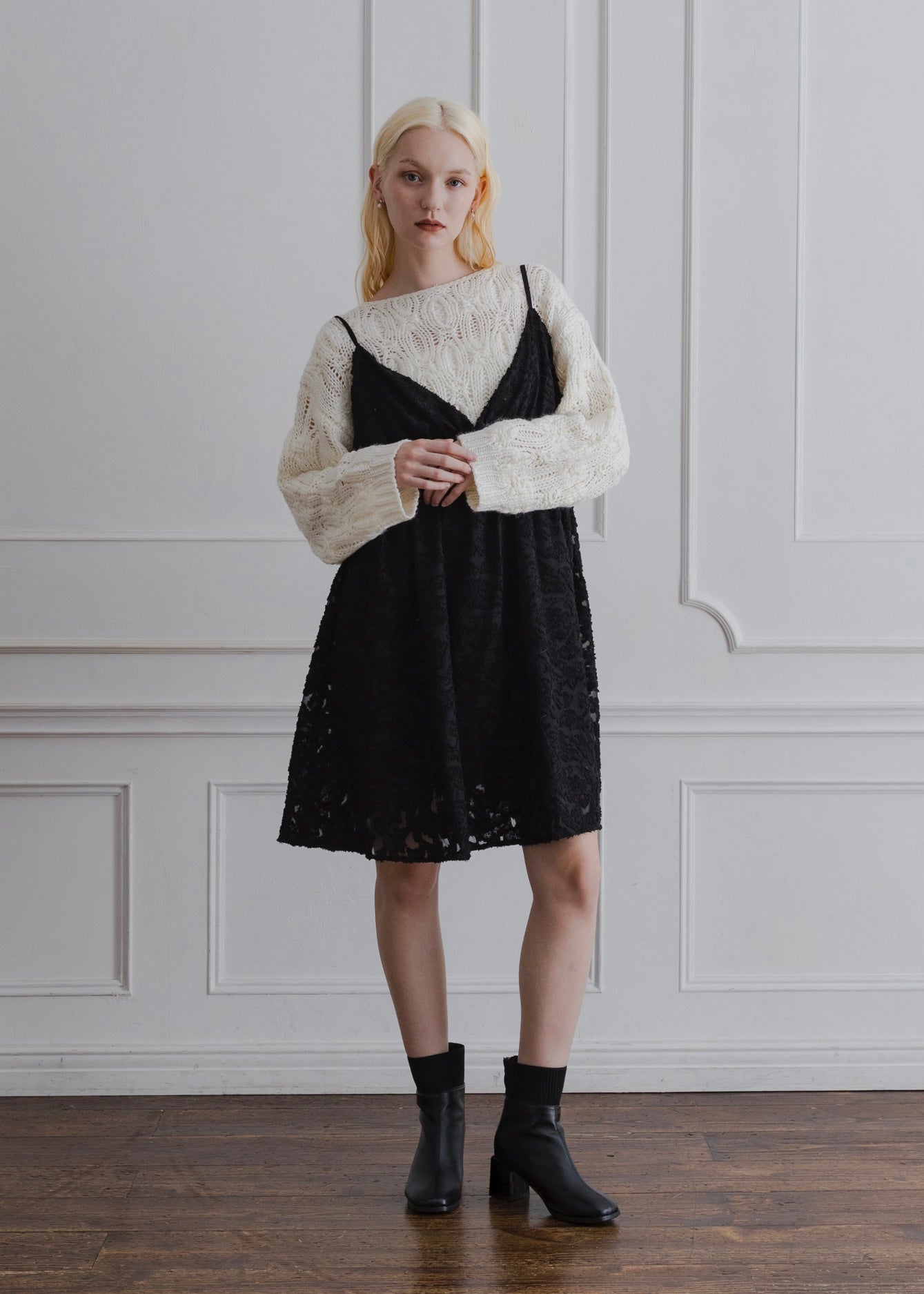 SHEER JACQUARD TUNIC CAMISOLE