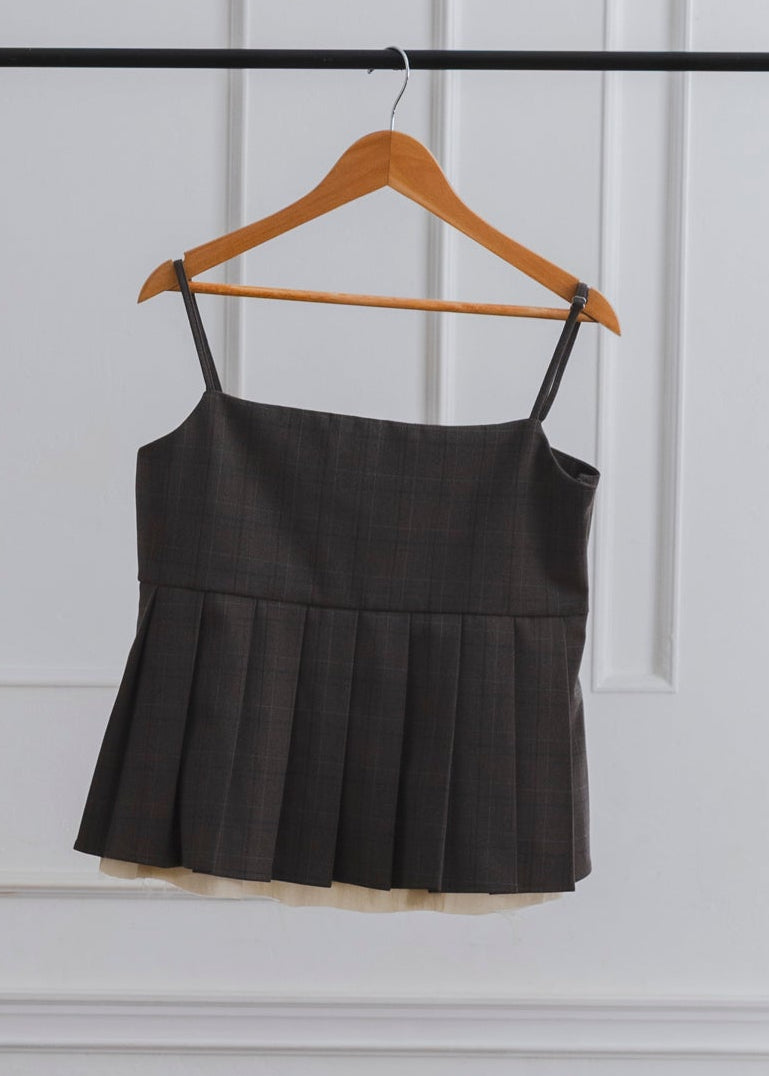 CHECK PLEATS CAMISOLE
