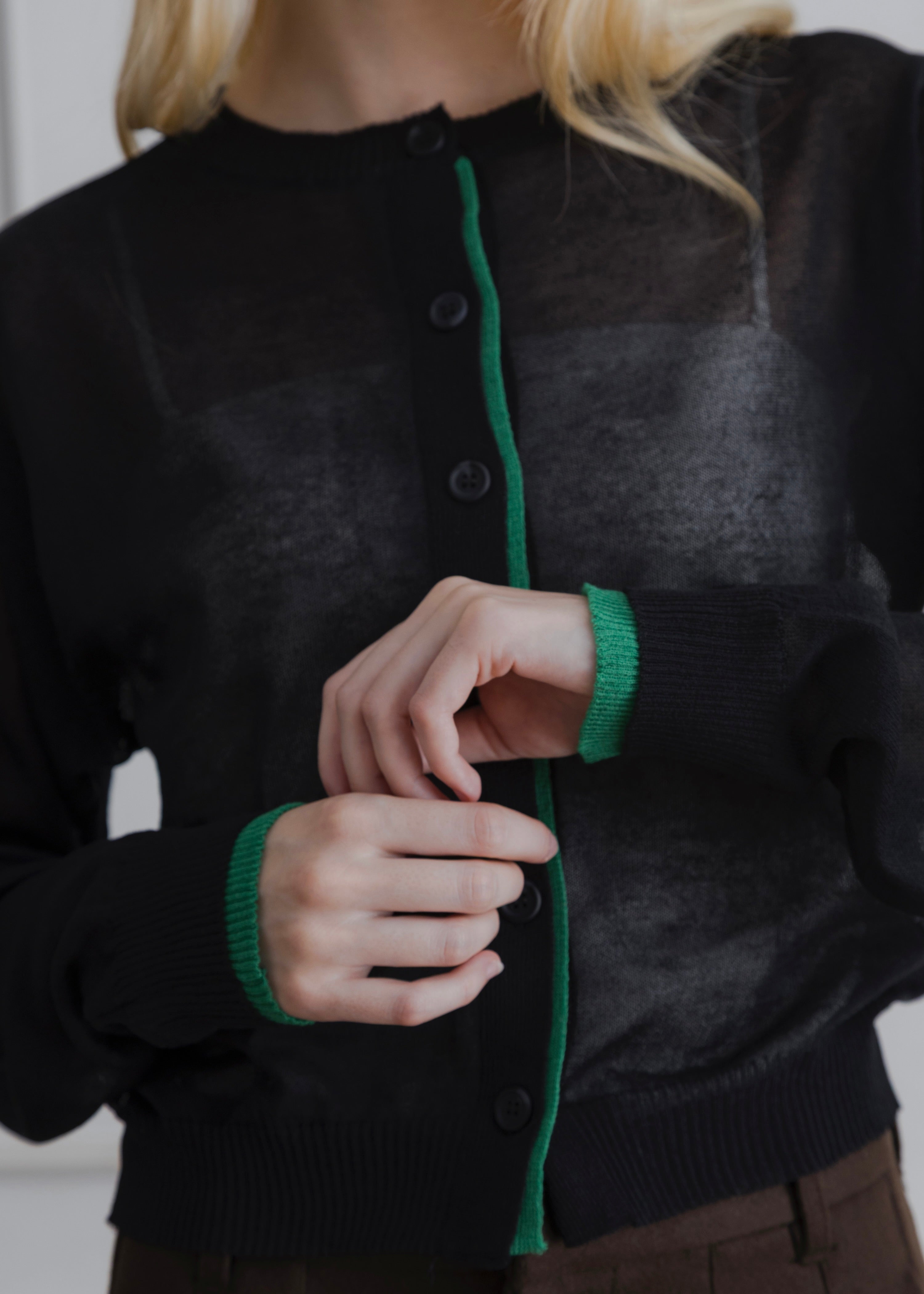 SHEER KNIT CARDIGAN