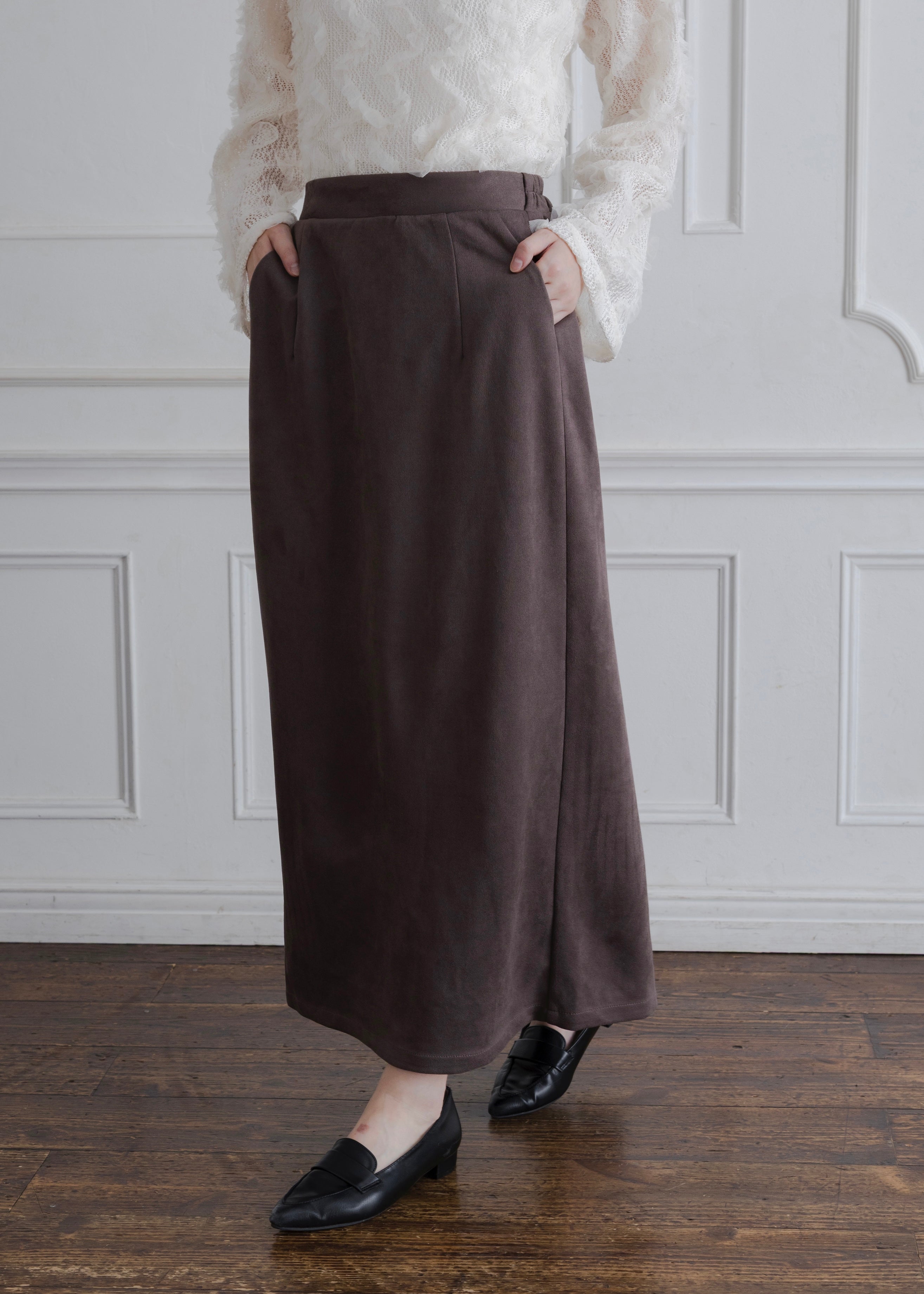 FAUX SUEDE SKIRT