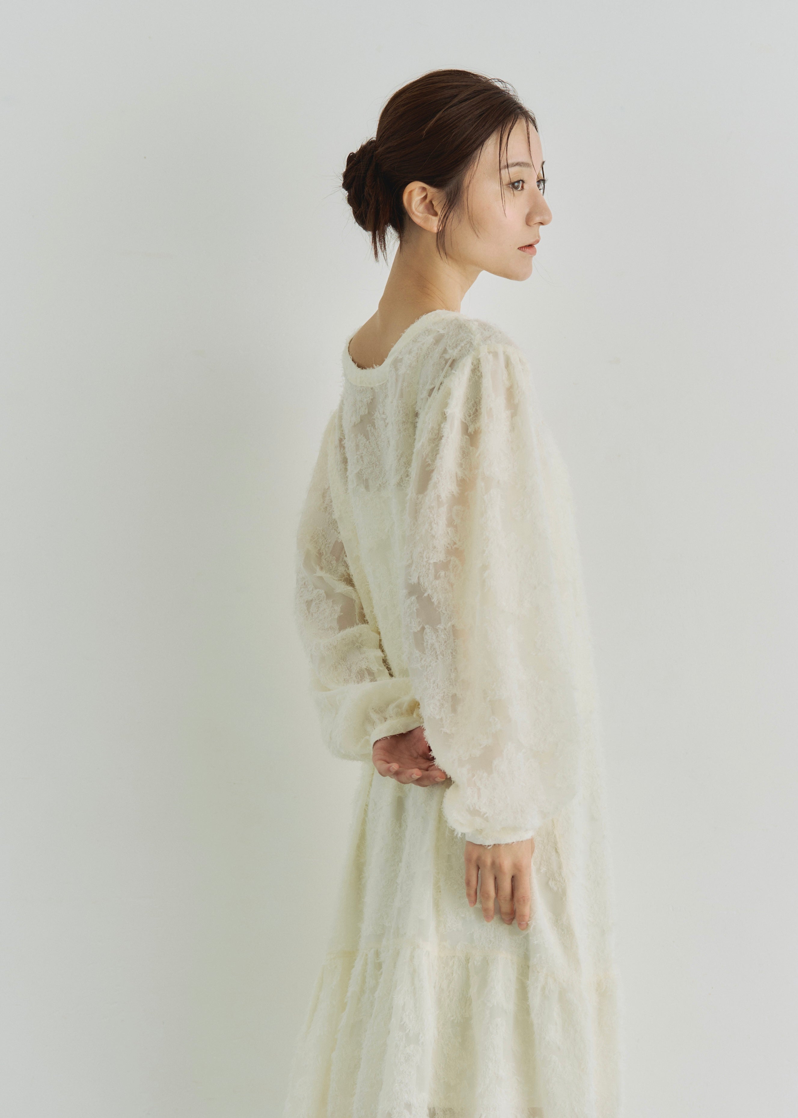 2WAY SHEER JACQUARD DRESS