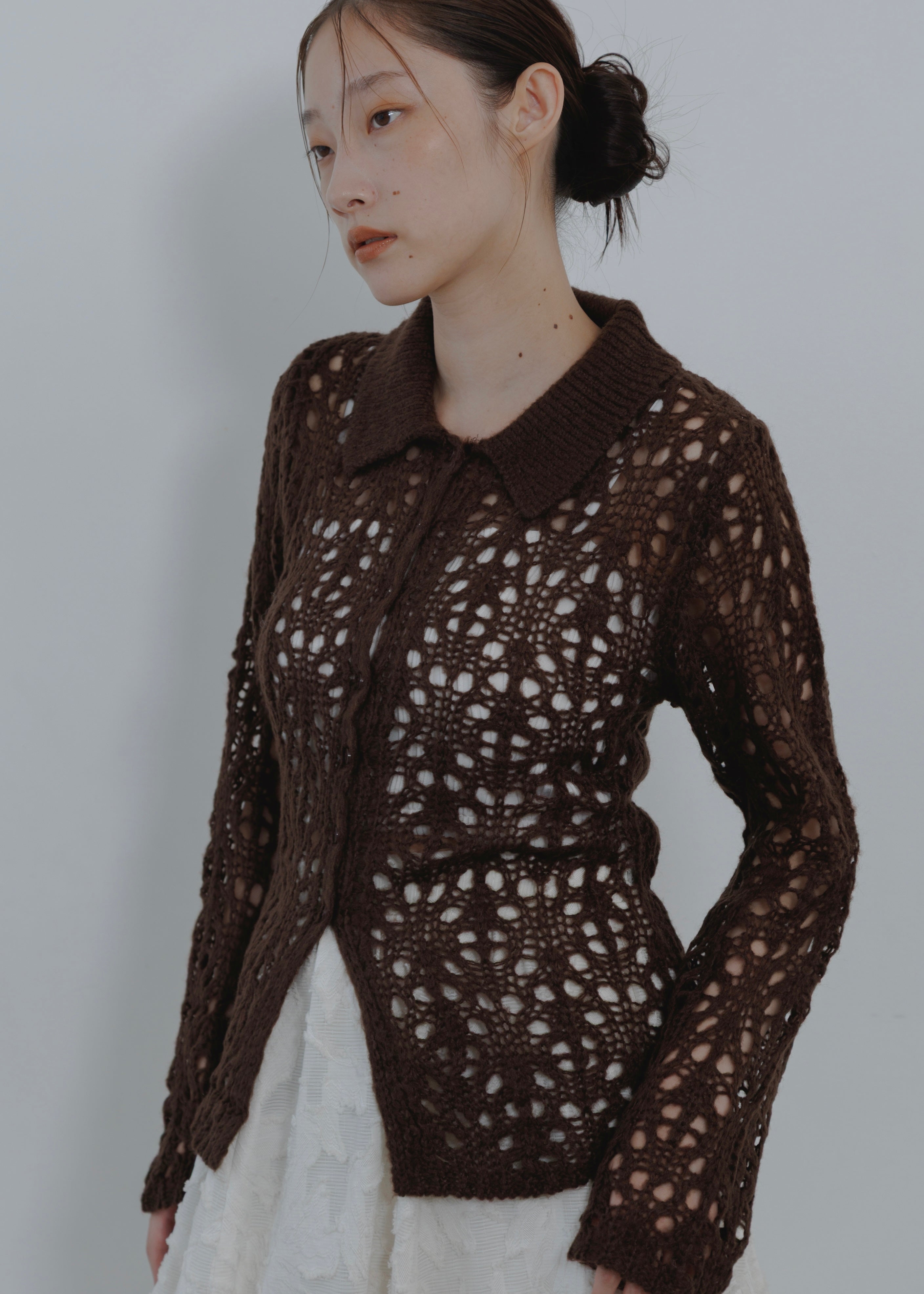 OPENWORK MOHAIR CARDIGAN