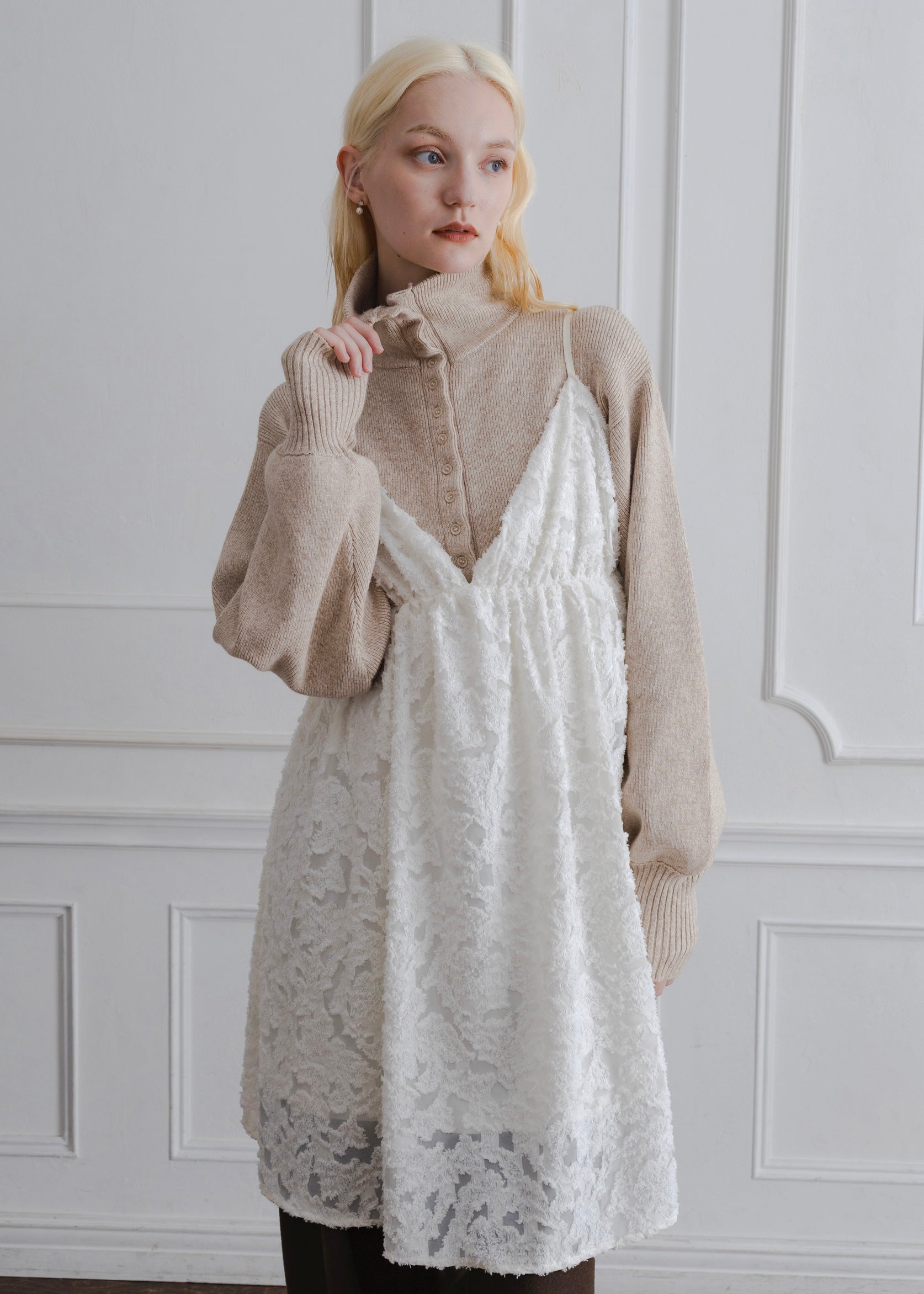 SHEER JACQUARD TUNIC CAMISOLE