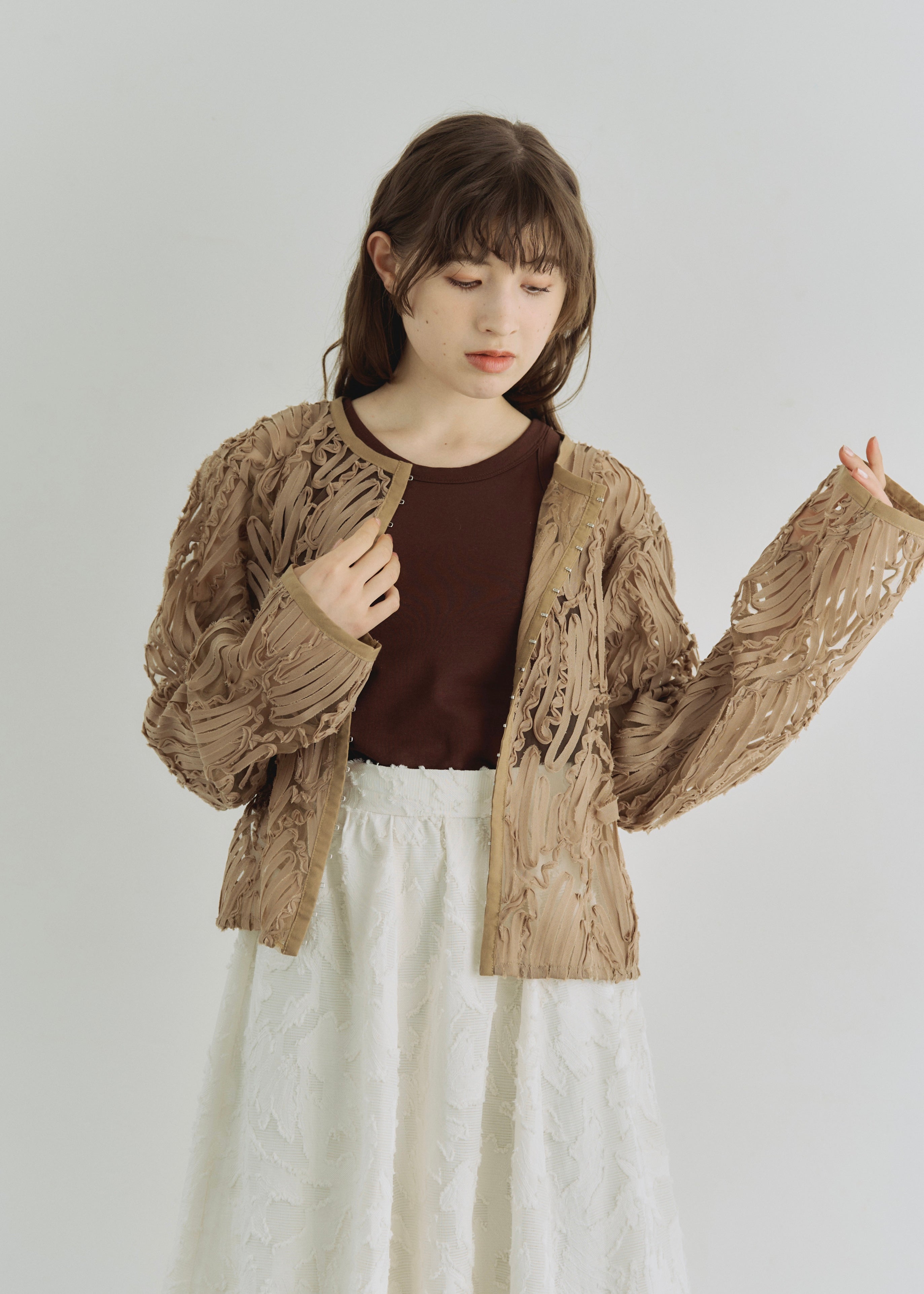 EMBROIDRED TULLE CARDIGAN