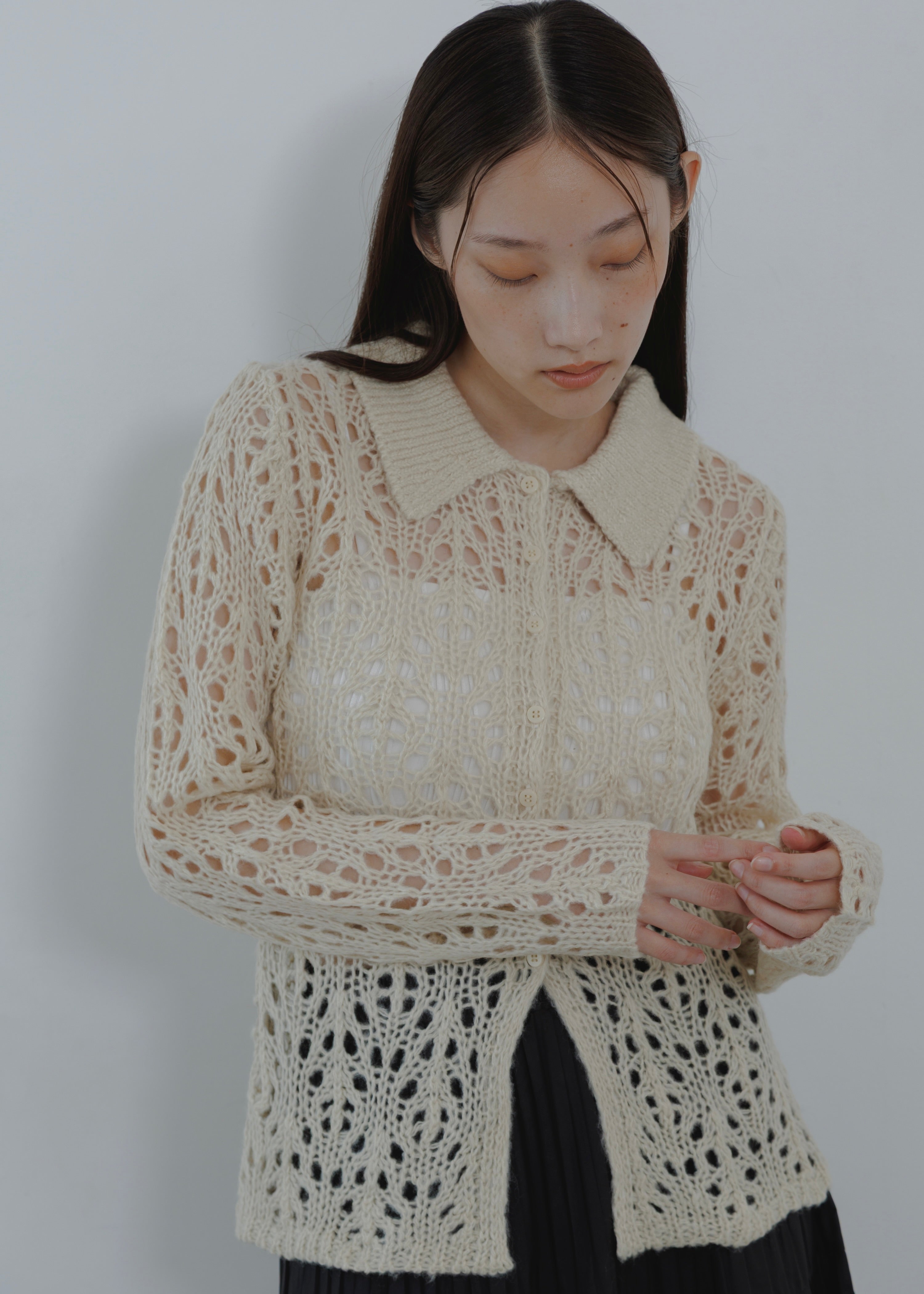 OPENWORK MOHAIR CARDIGAN