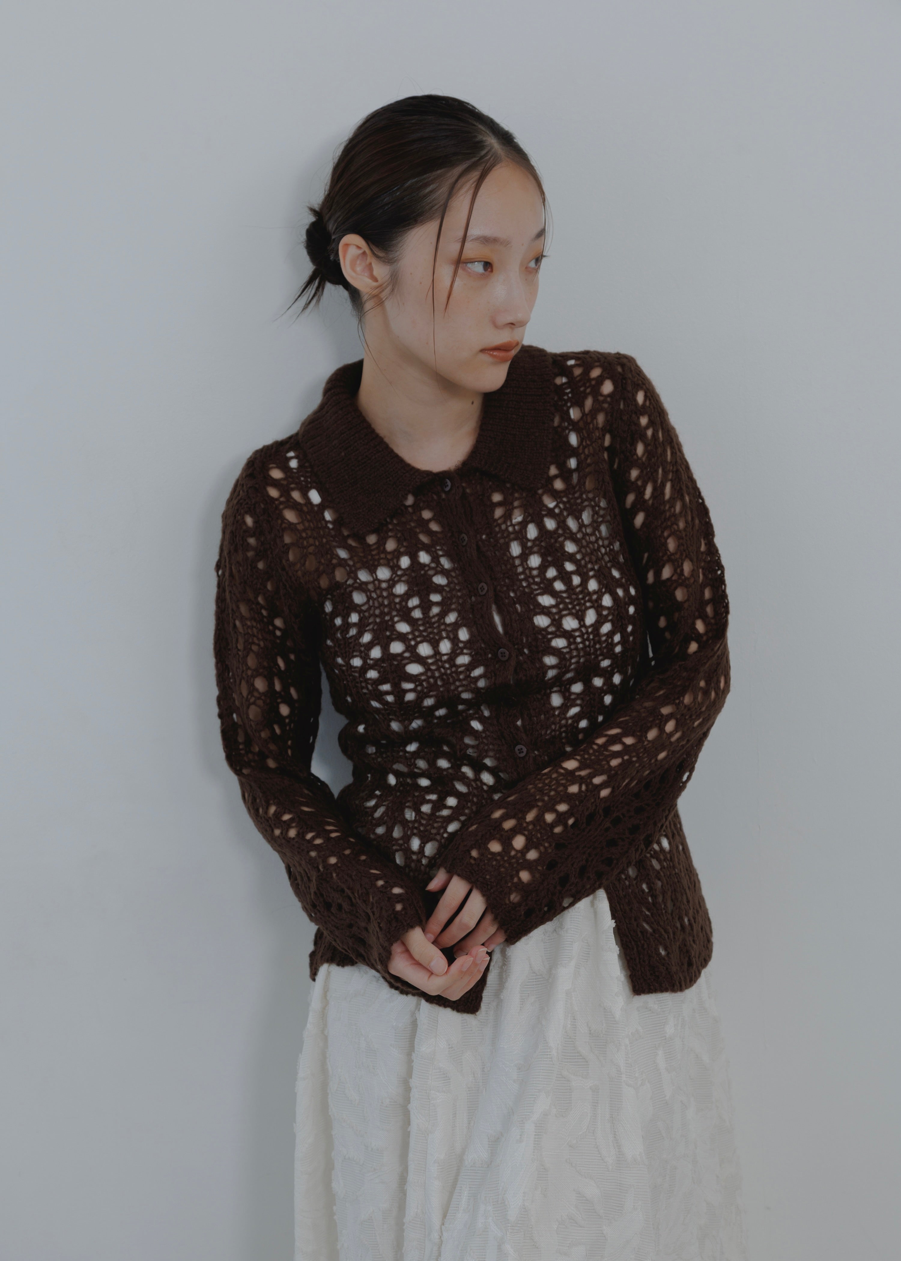 OPENWORK MOHAIR CARDIGAN