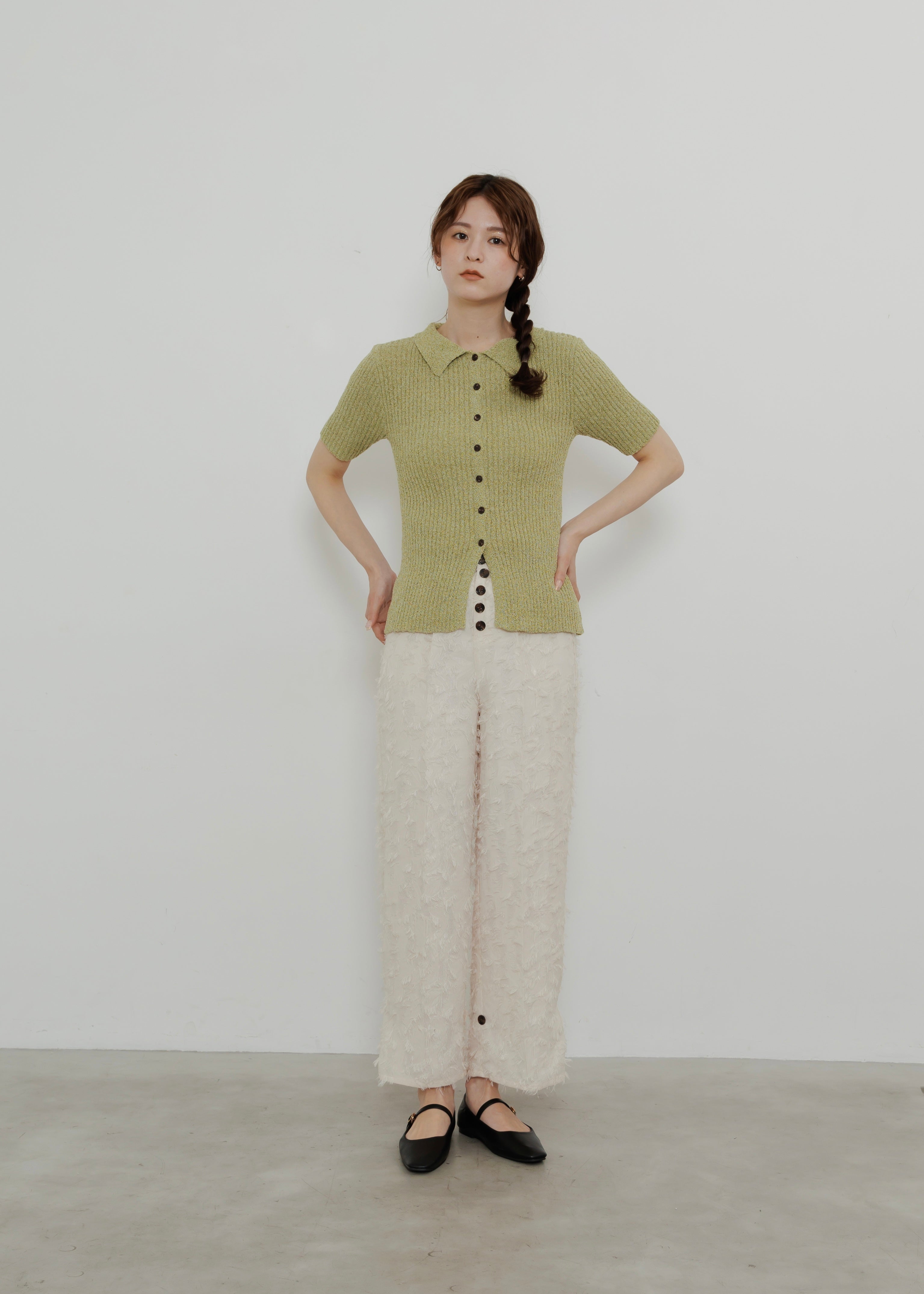 MIX KNIT POLO CARDIGAN