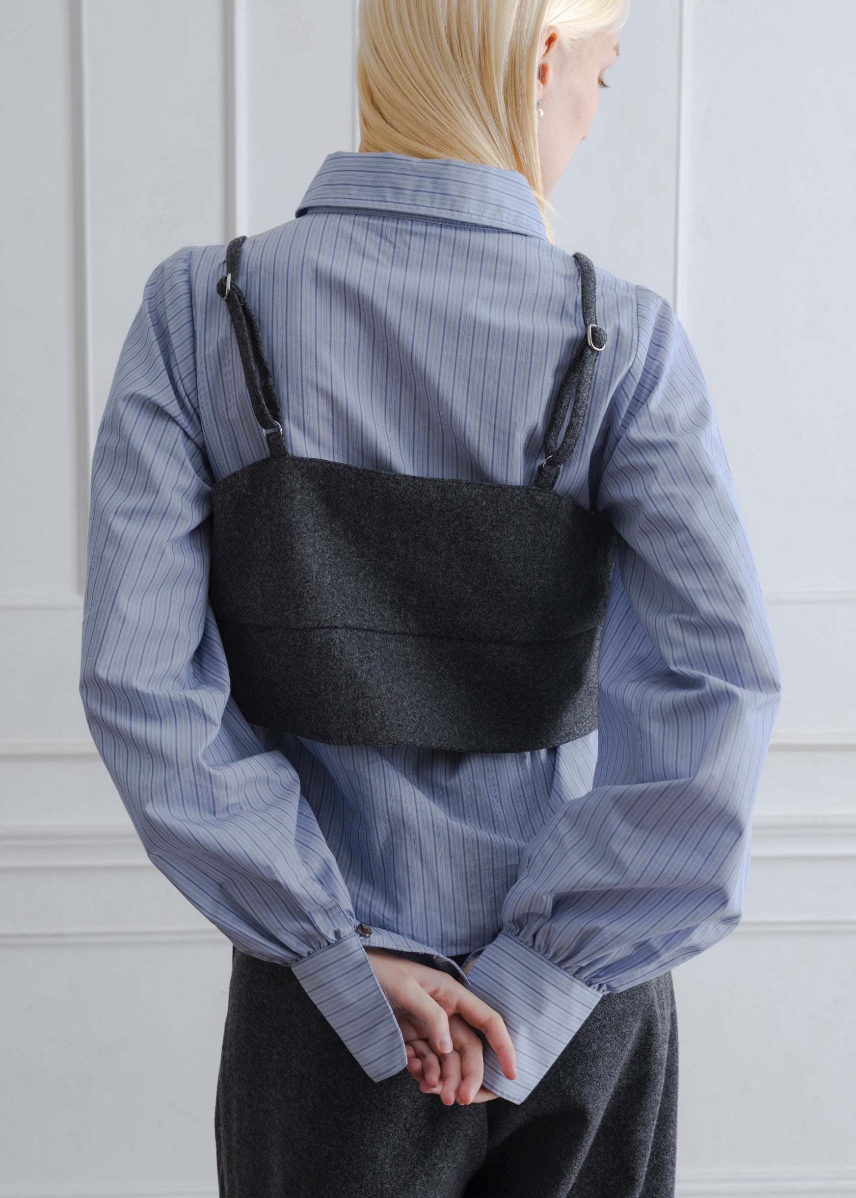 FAUX WOOL BUSTIER