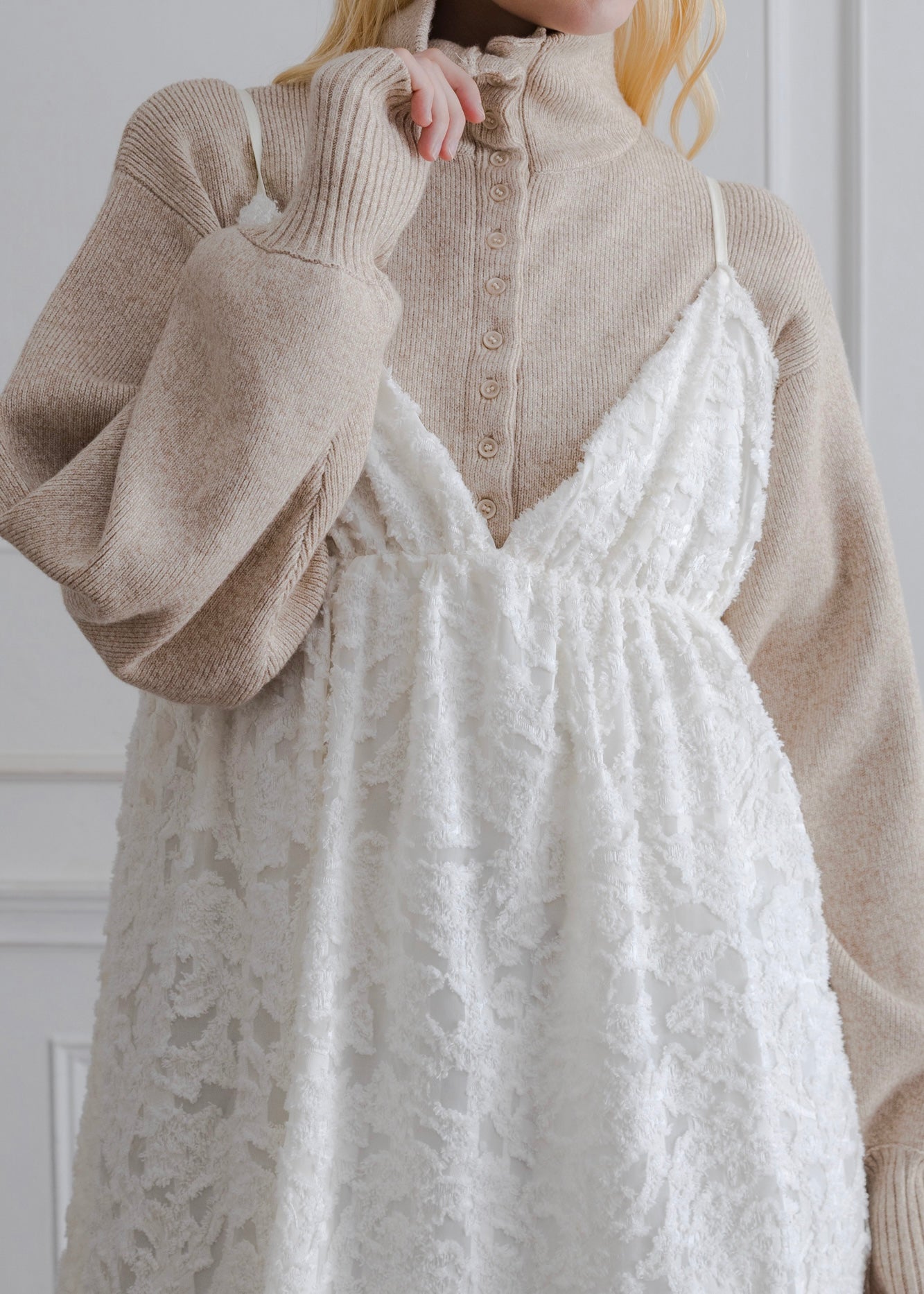 SHEER JACQUARD TUNIC CAMISOLE