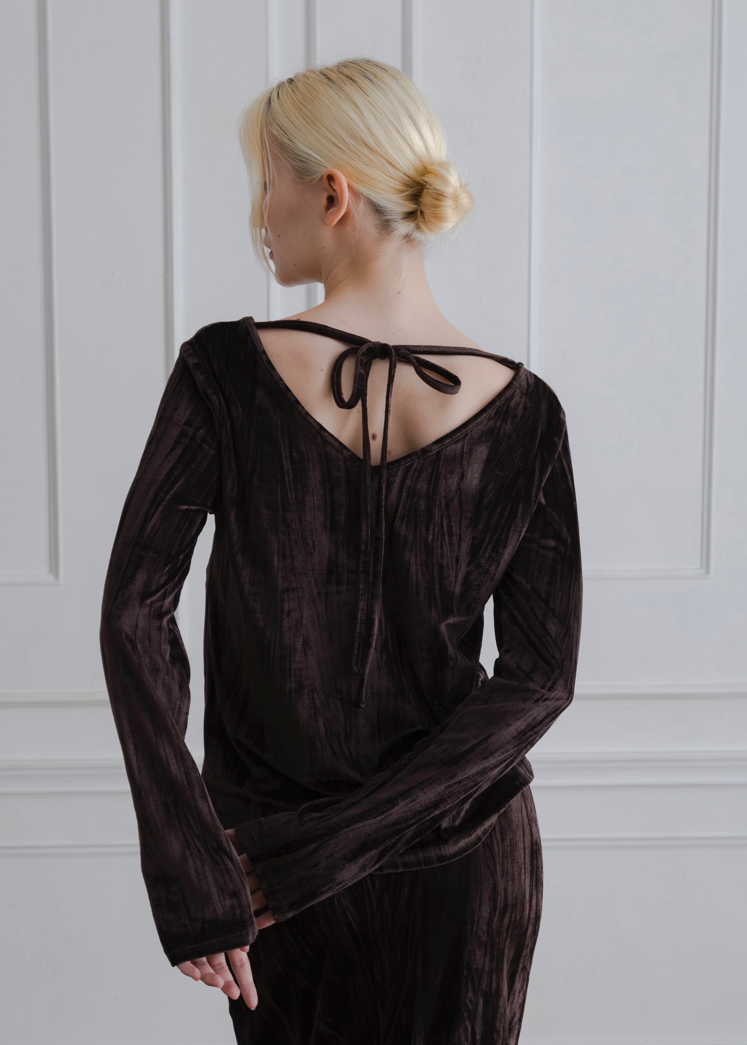 2WAY CRUSH VELOUR TOP