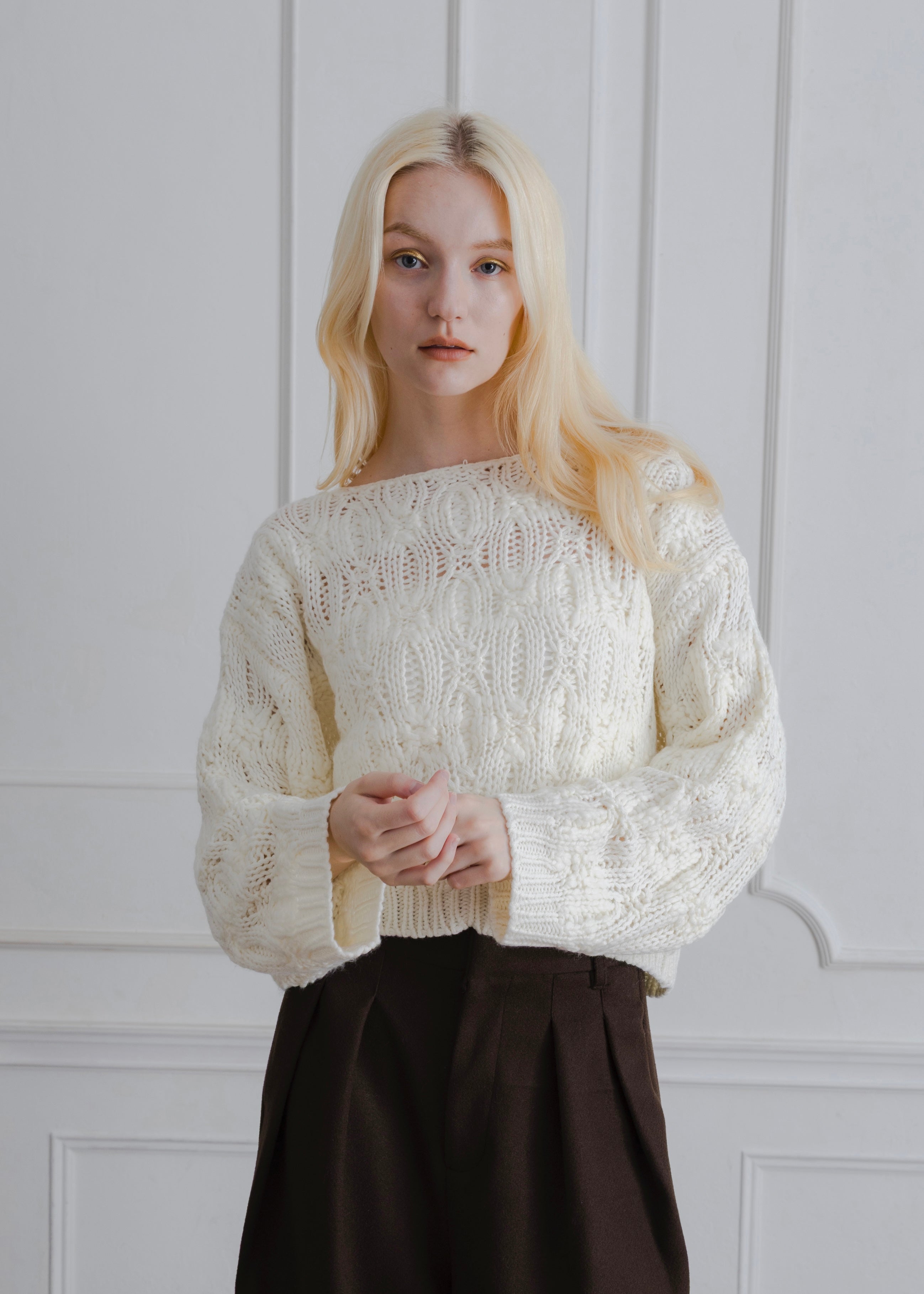 CROPPED KNIT PULLOVER