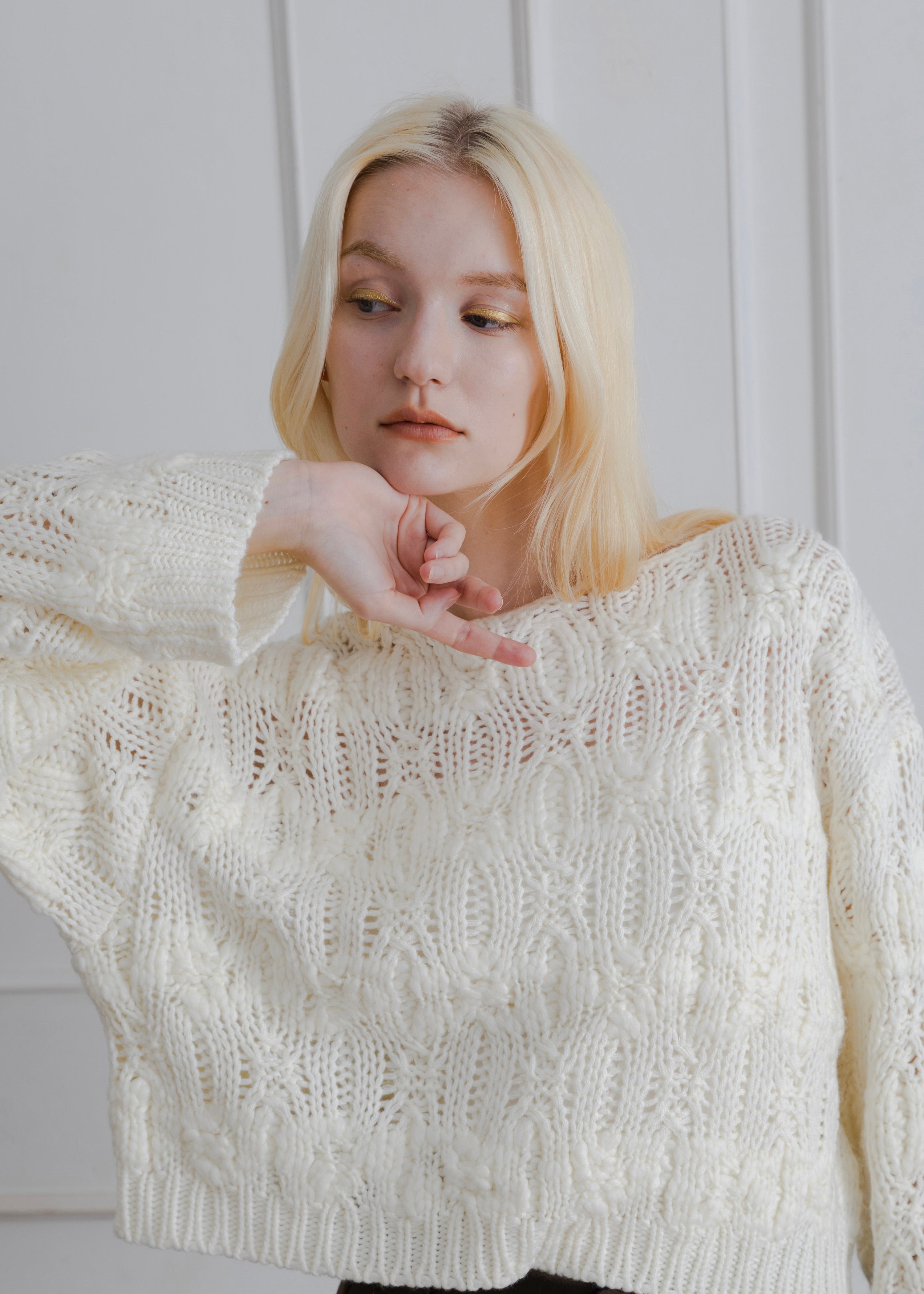 CROPPED KNIT PULLOVER
