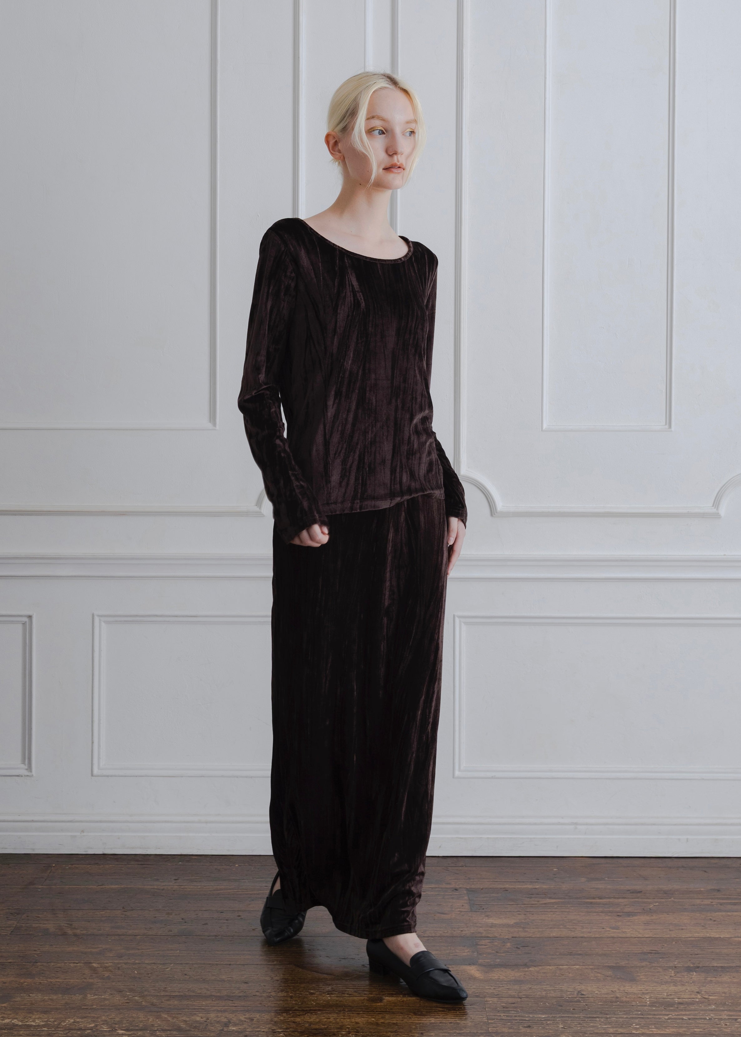 2WAY CRUSH VELOUR TOP