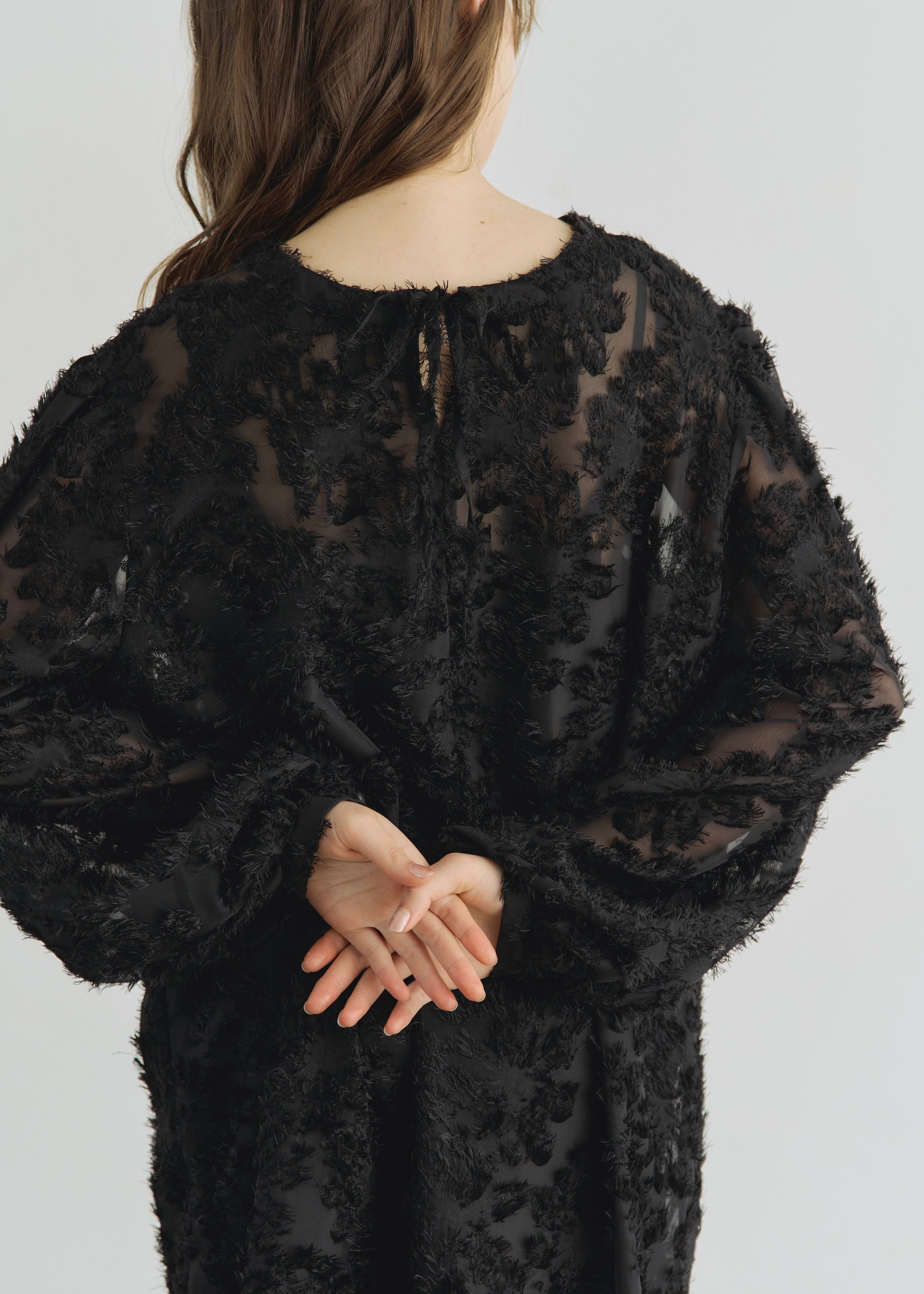 2WAY SHEER JACQUARD DRESS