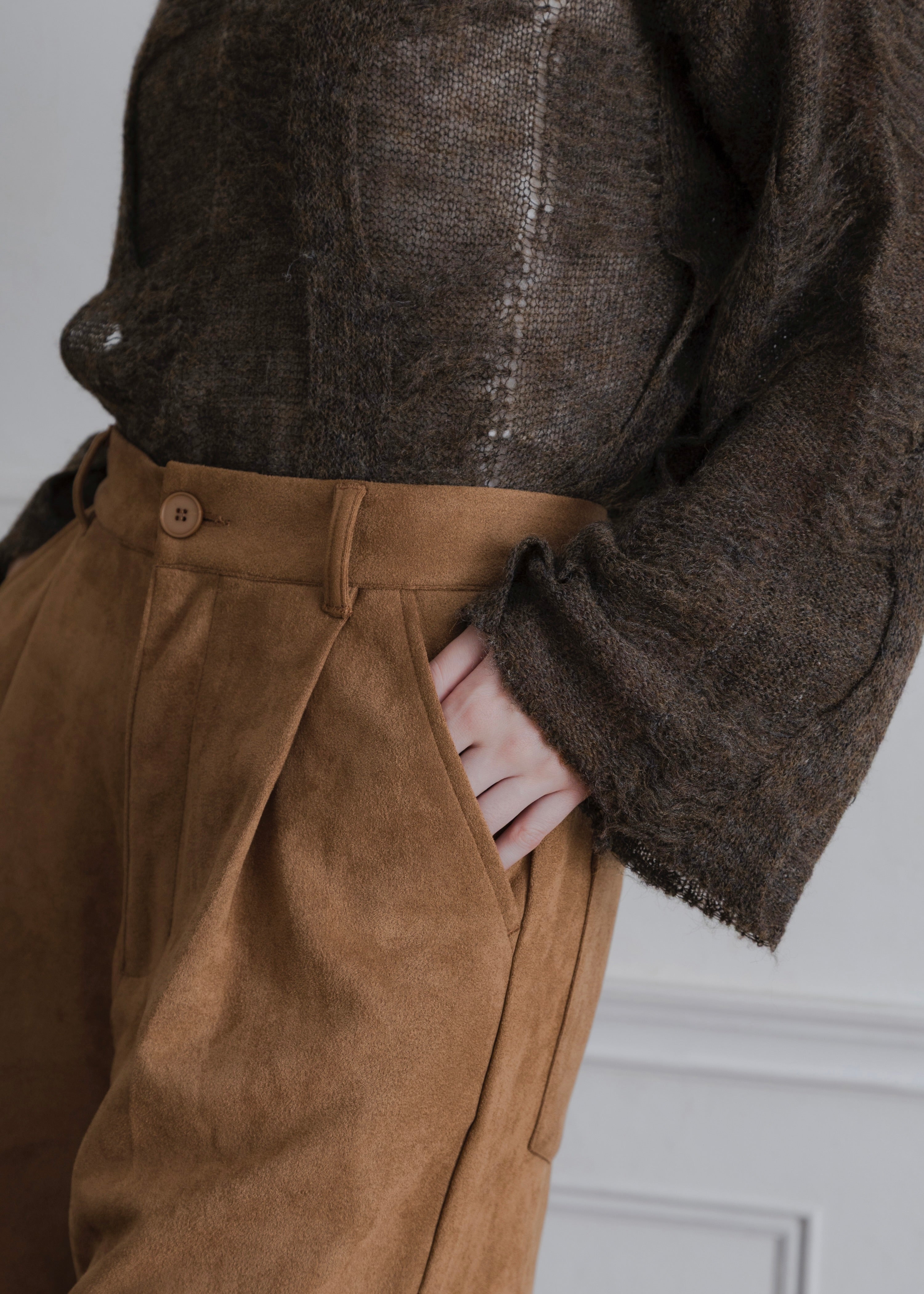 FAUX SUEDE PANTS