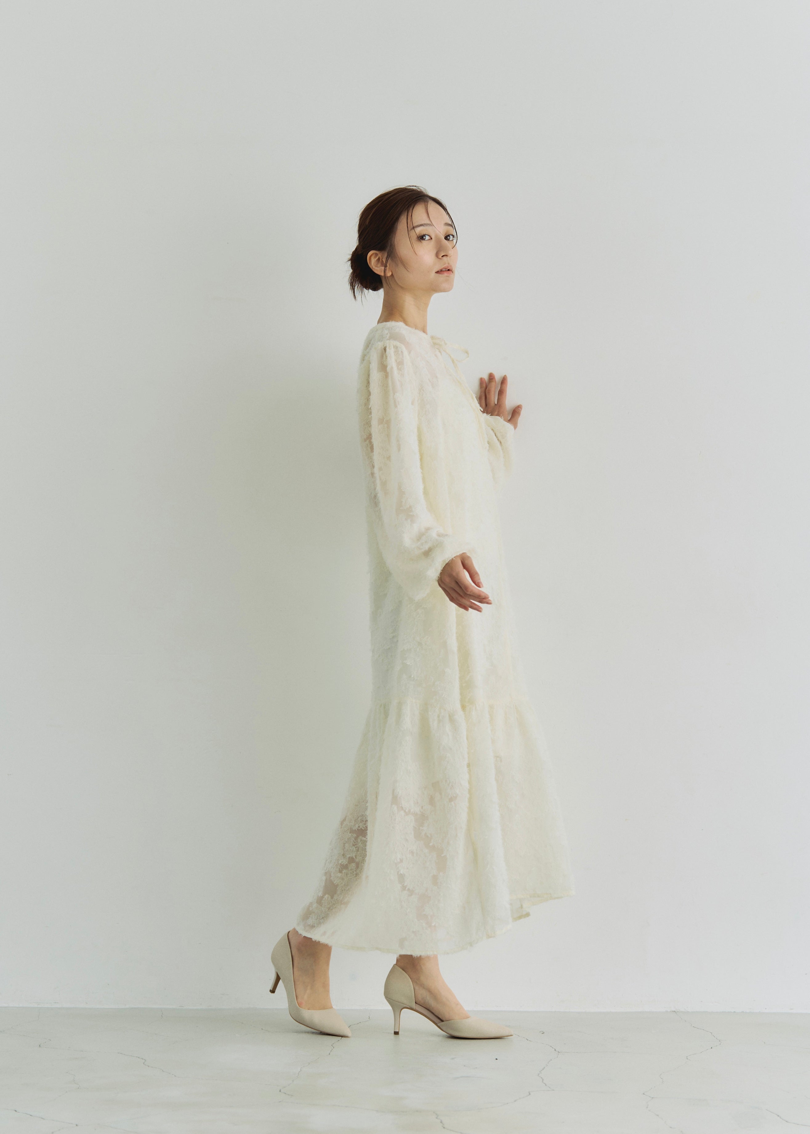 2WAY SHEER JACQUARD DRESS