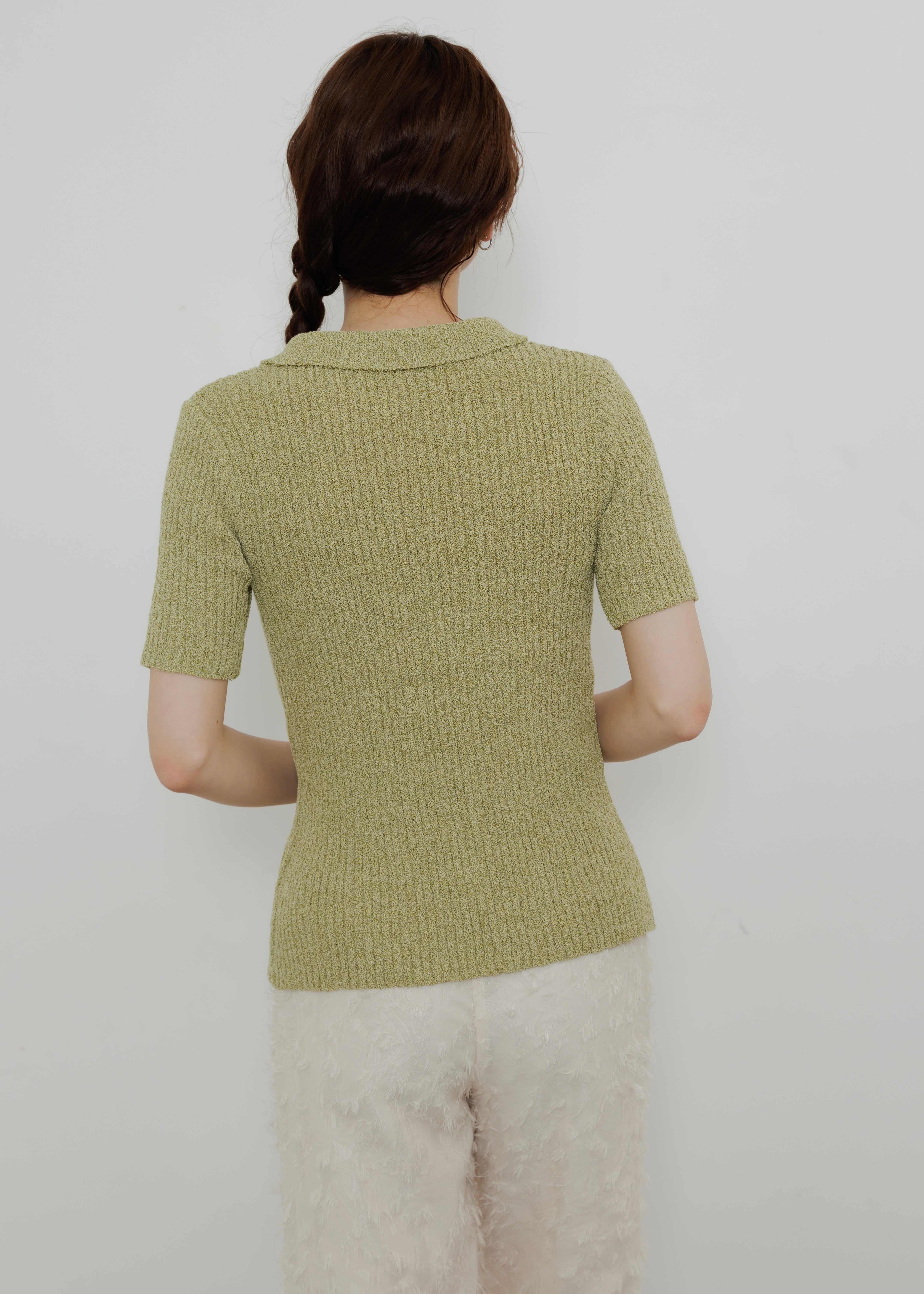 MIX KNIT POLO CARDIGAN