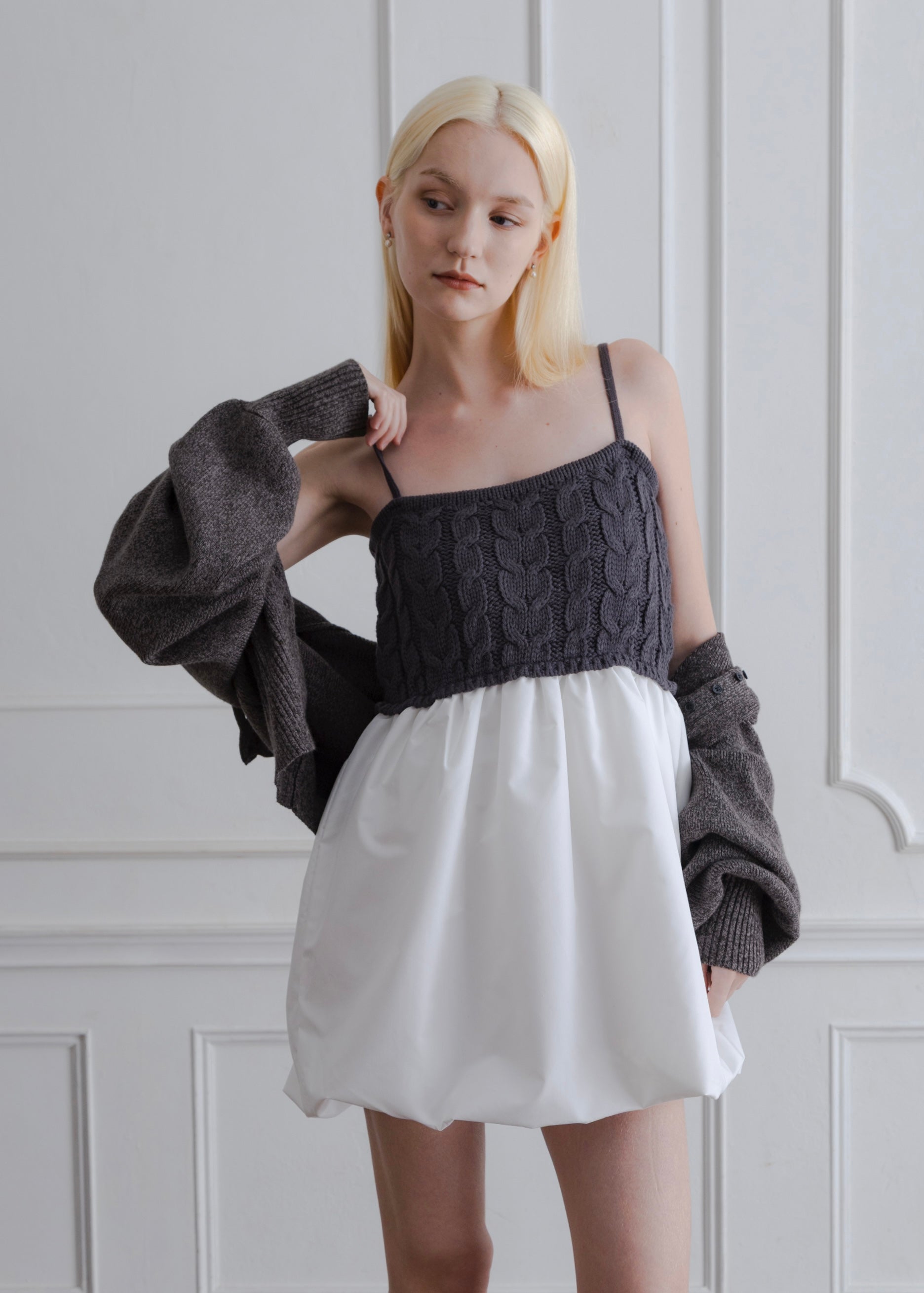 CABLE KNIT BALLOON CAMISOLE