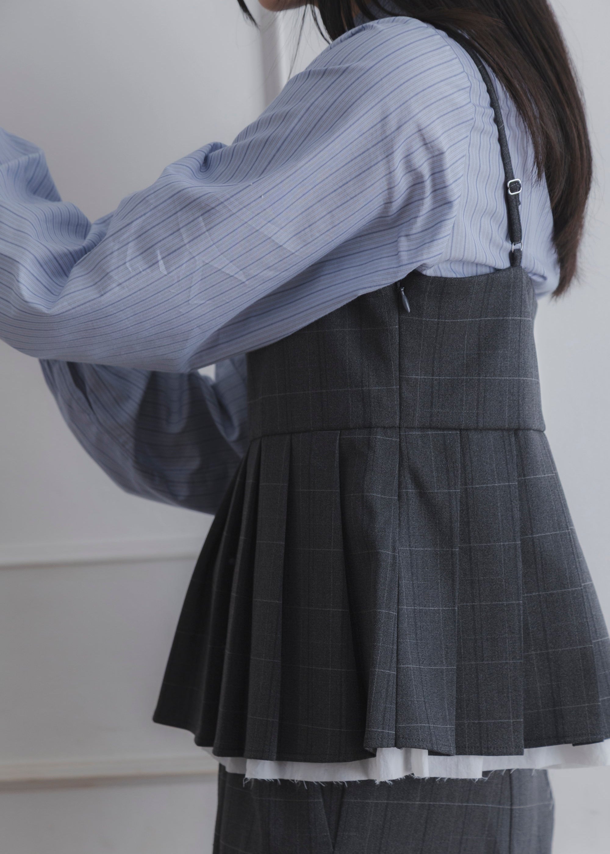 CHECK PLEATS CAMISOLE