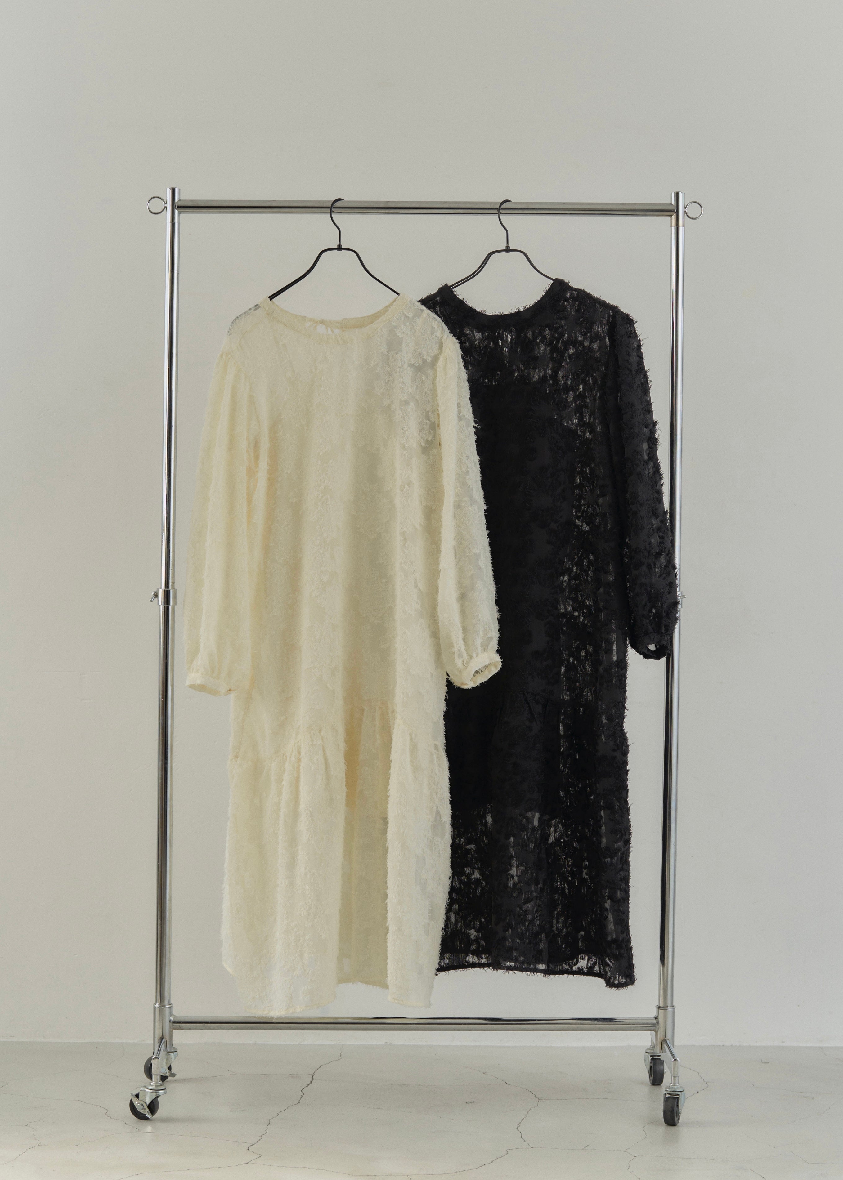 2WAY SHEER JACQUARD DRESS