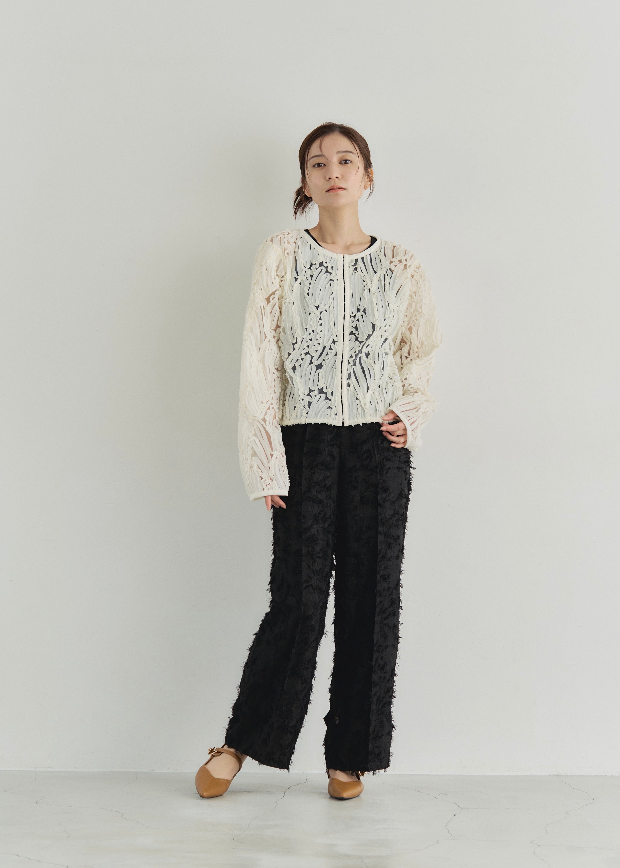 EMBROIDRED TULLE CARDIGAN