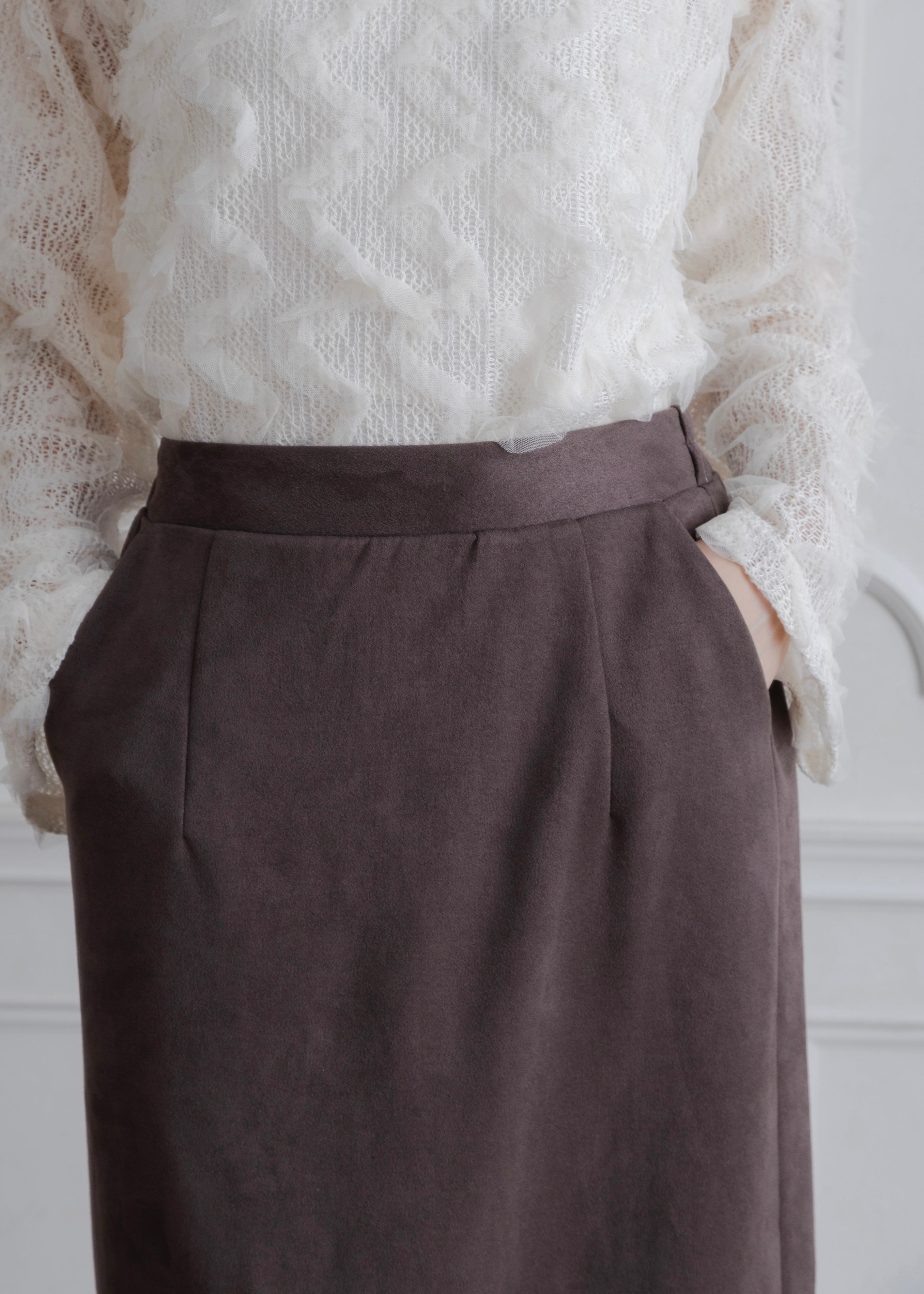 FAUX SUEDE SKIRT
