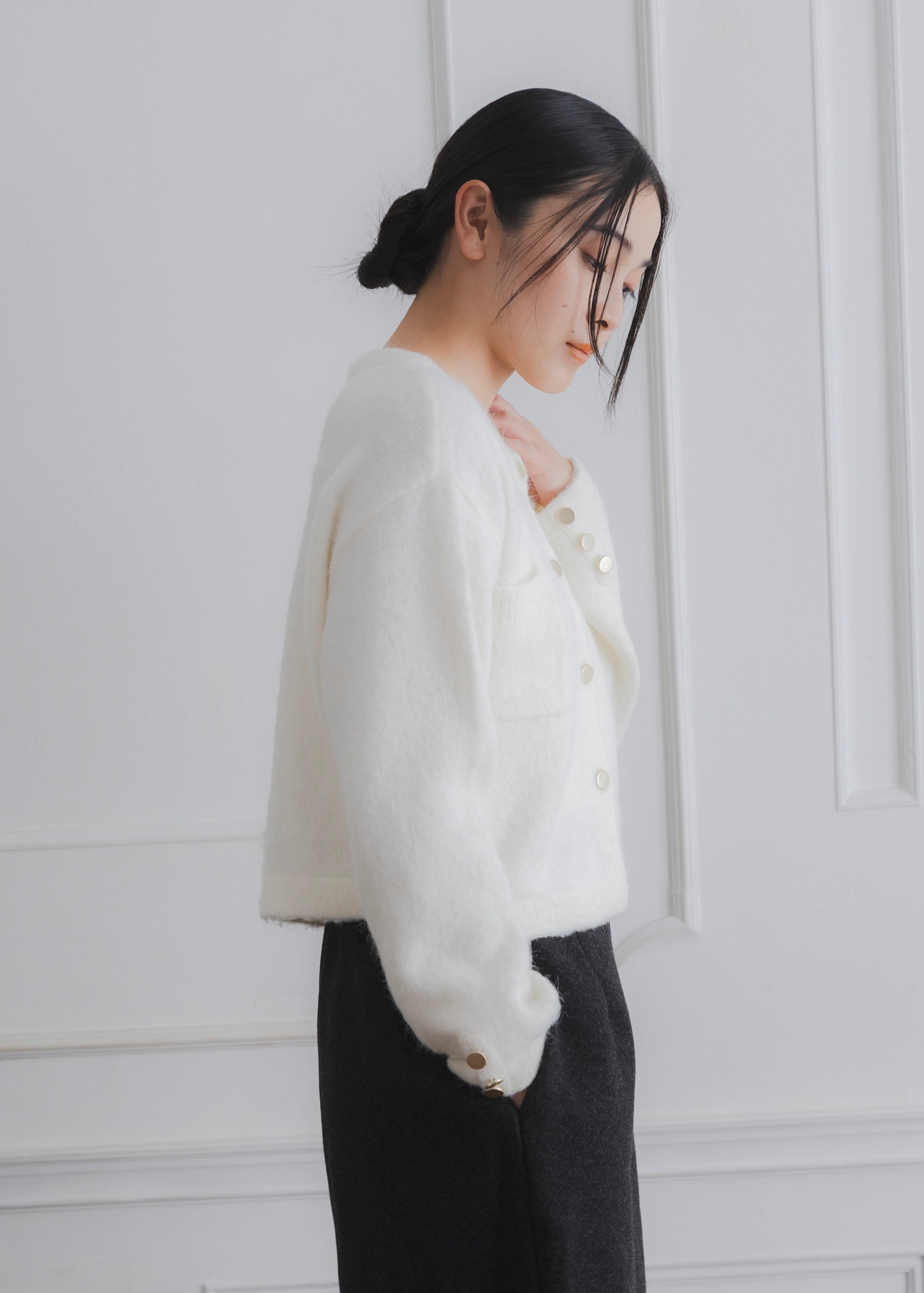 CROPPED SHAGGY CARDIGAN