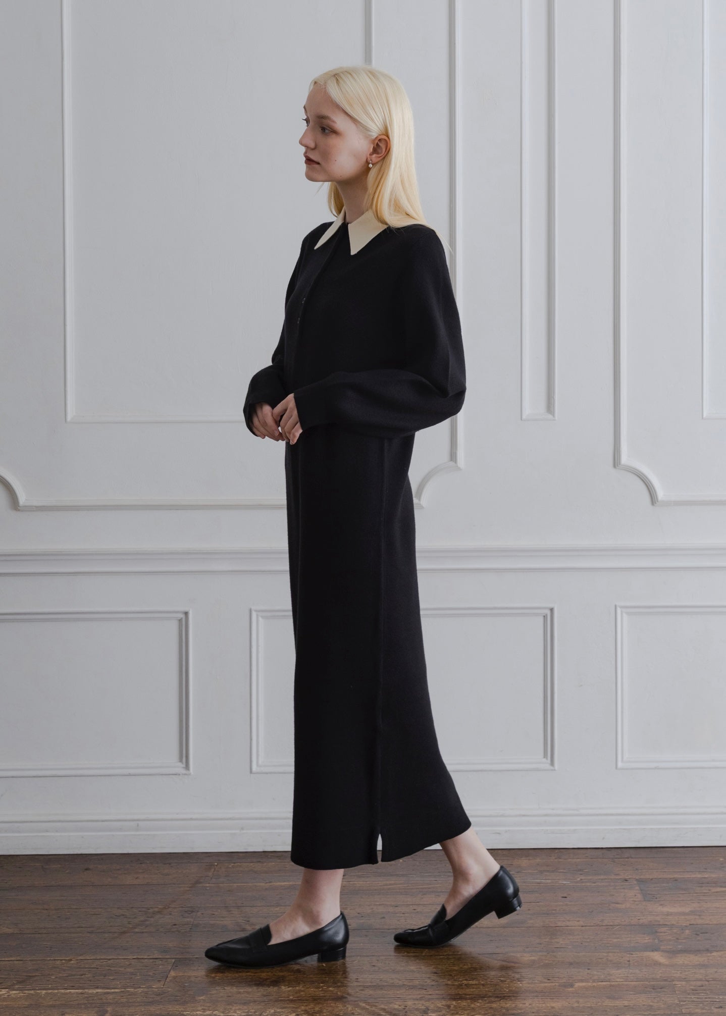 BICOLOR POLO KNIT DRESS