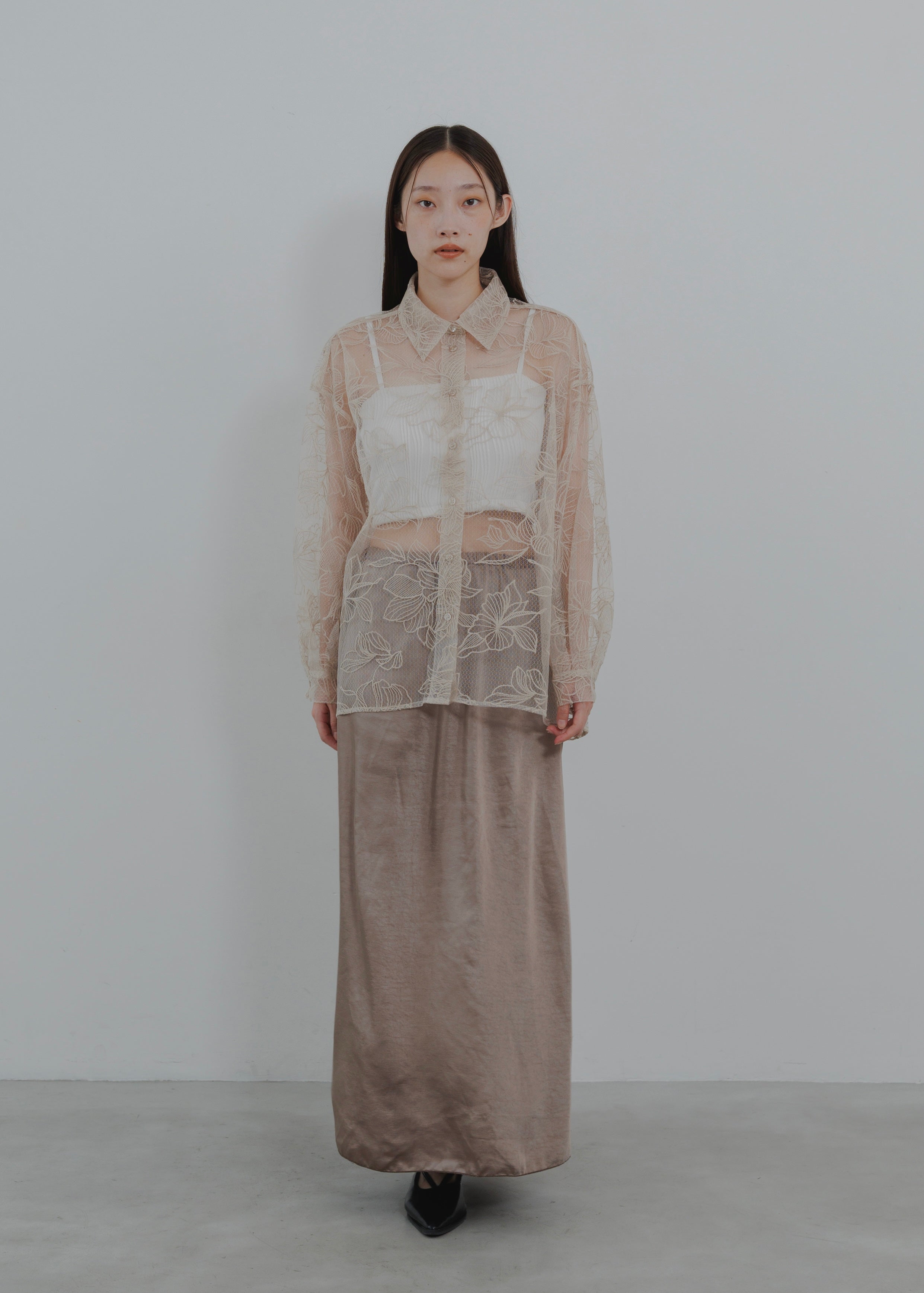 FLOWER TULLE SHIRT