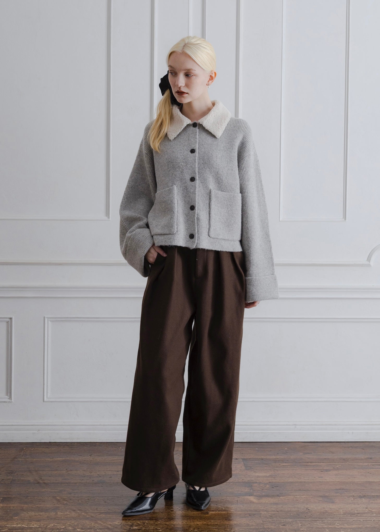 BOA COLLAR CARDIGAN