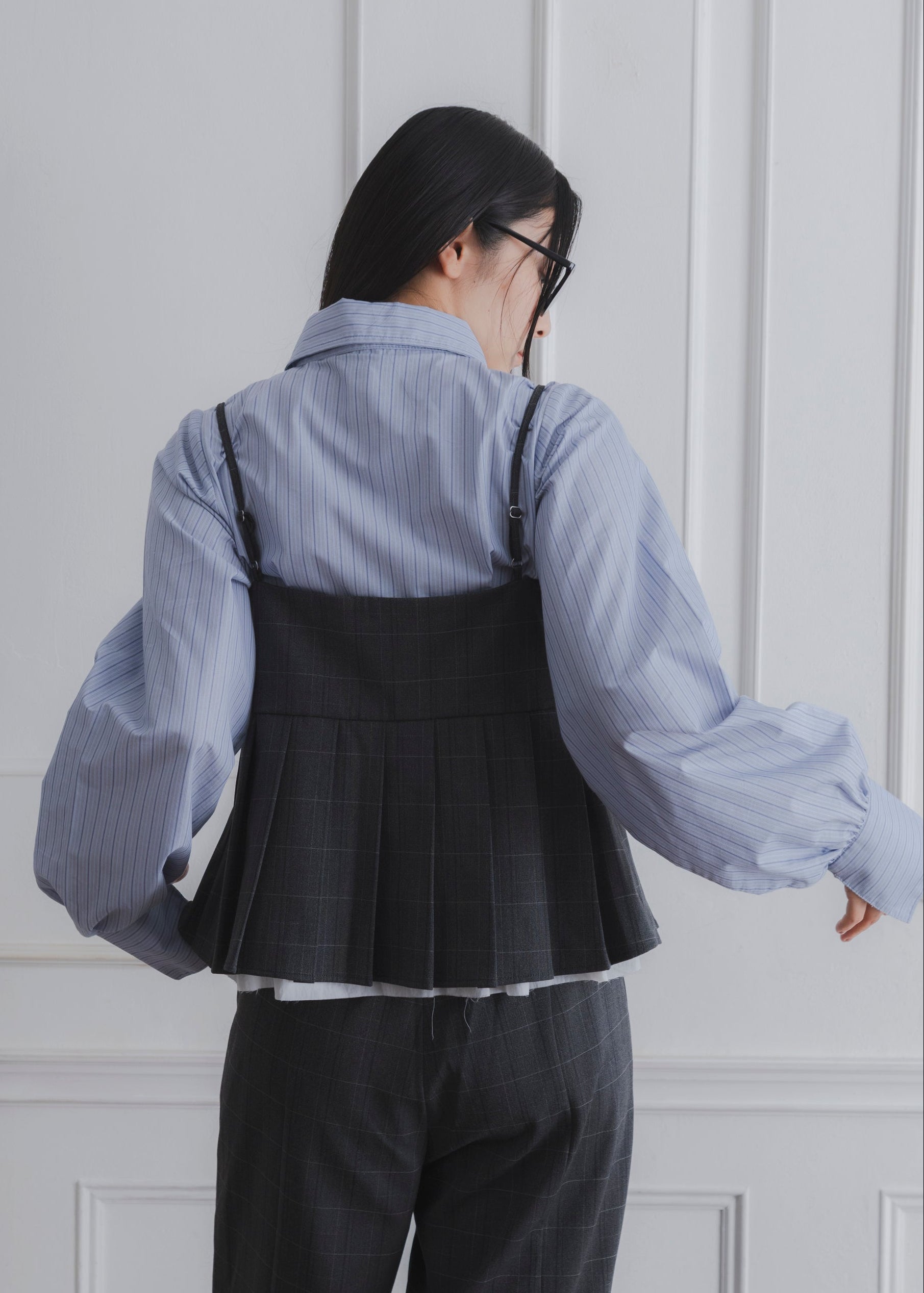 CHECK PLEATS CAMISOLE