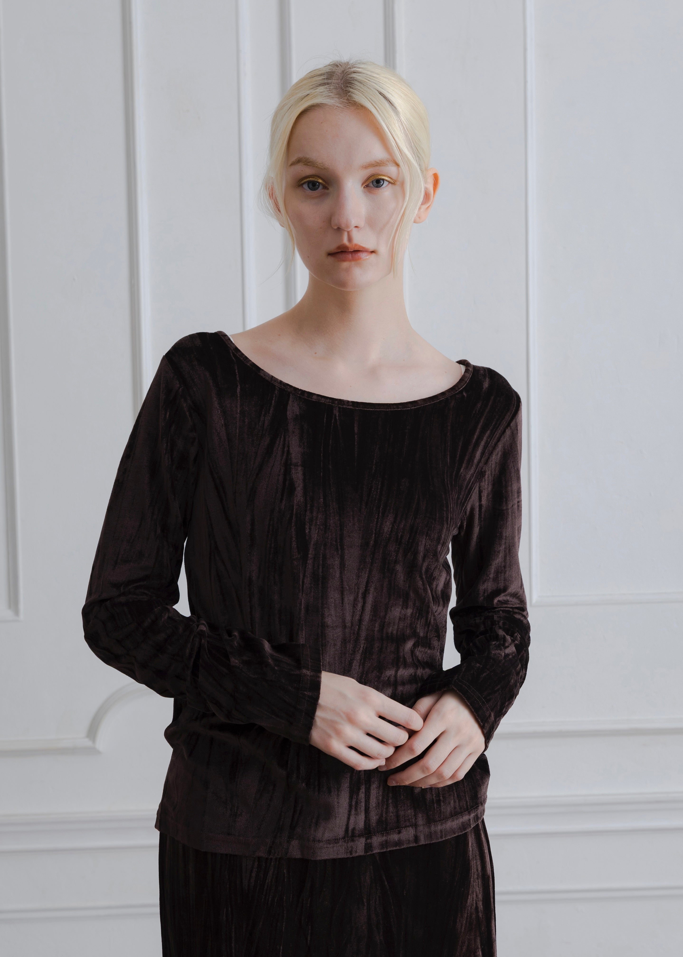2WAY CRUSH VELOUR TOP