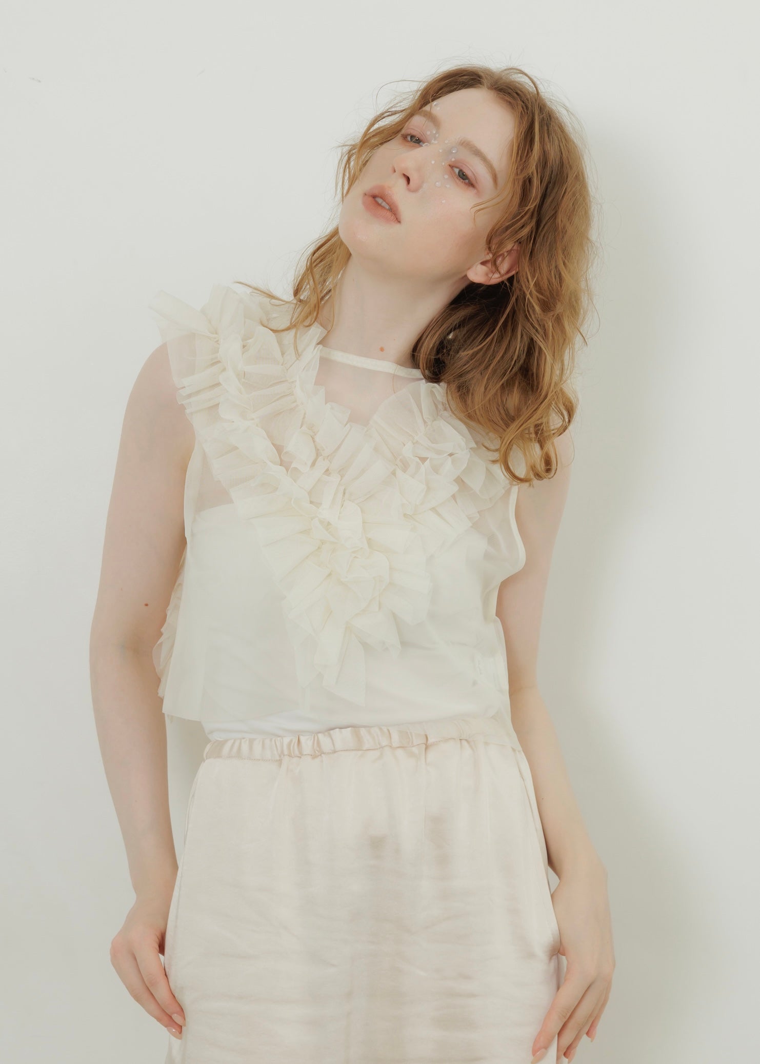 TULLE FRILL VEST