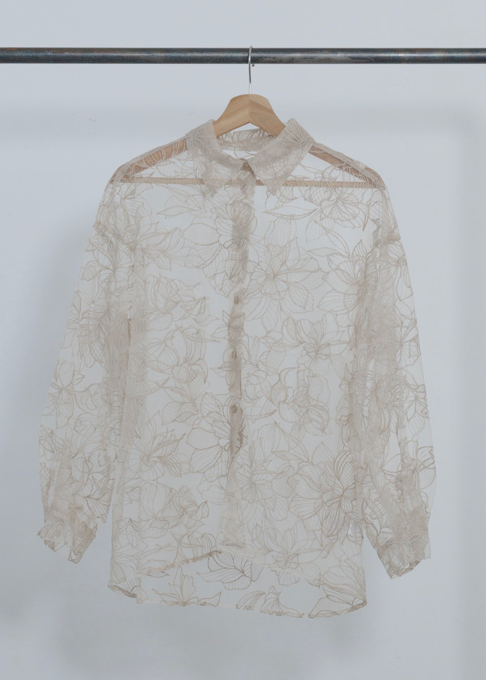 FLOWER TULLE SHIRT
