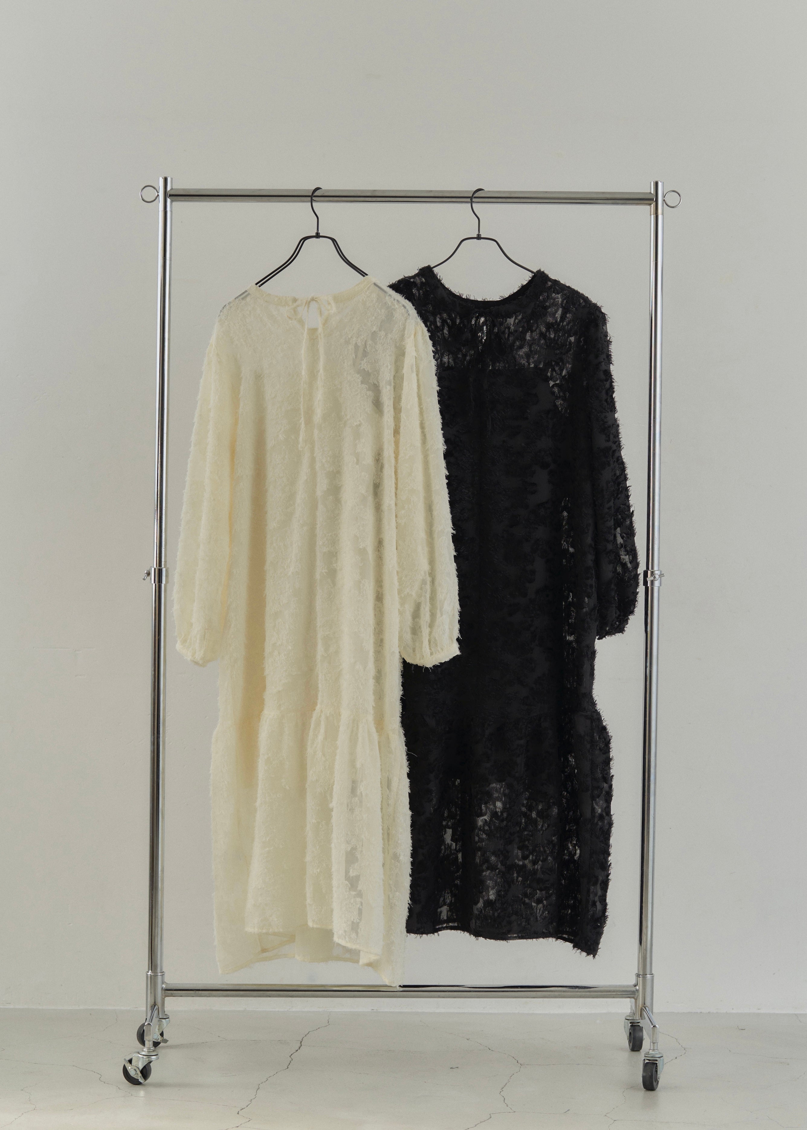 2WAY SHEER JACQUARD DRESS